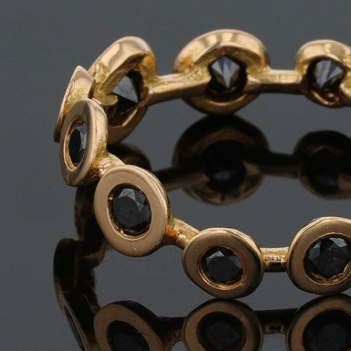 Luis Navarro black diamonds and gold ring