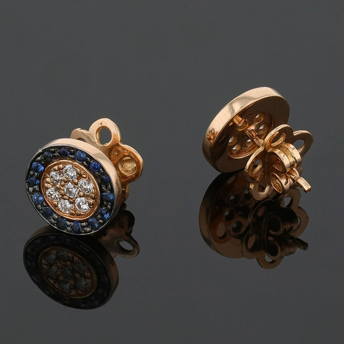 Luis Navarro diamonds, sapphires and gold earrings