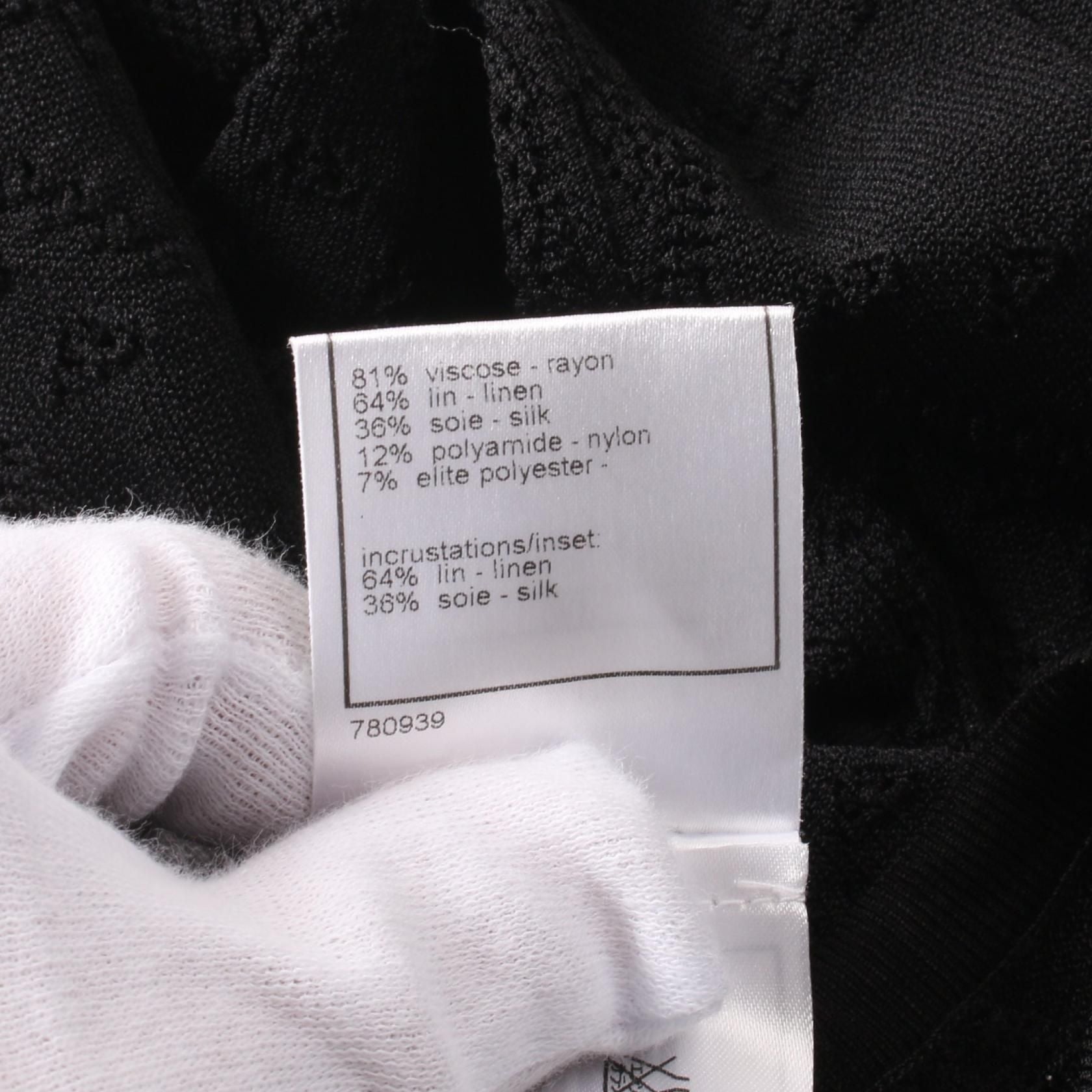 Chanel Black Coco Mark Button Cardigan Rayon P 32710w 04107