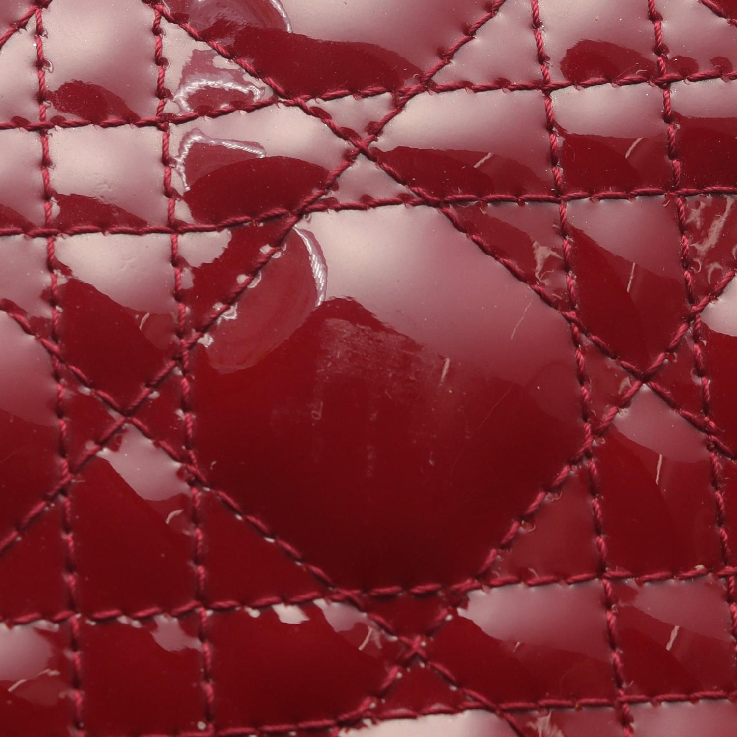 Christian Dior Christian Dior Large Cannage Handbag Red Patent Leather