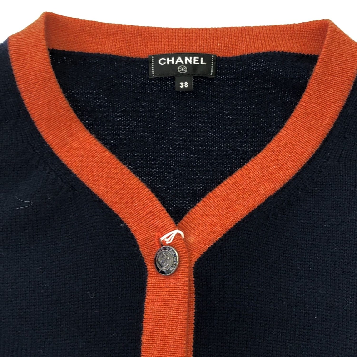 Chanel Navy Cardigan Cashmere