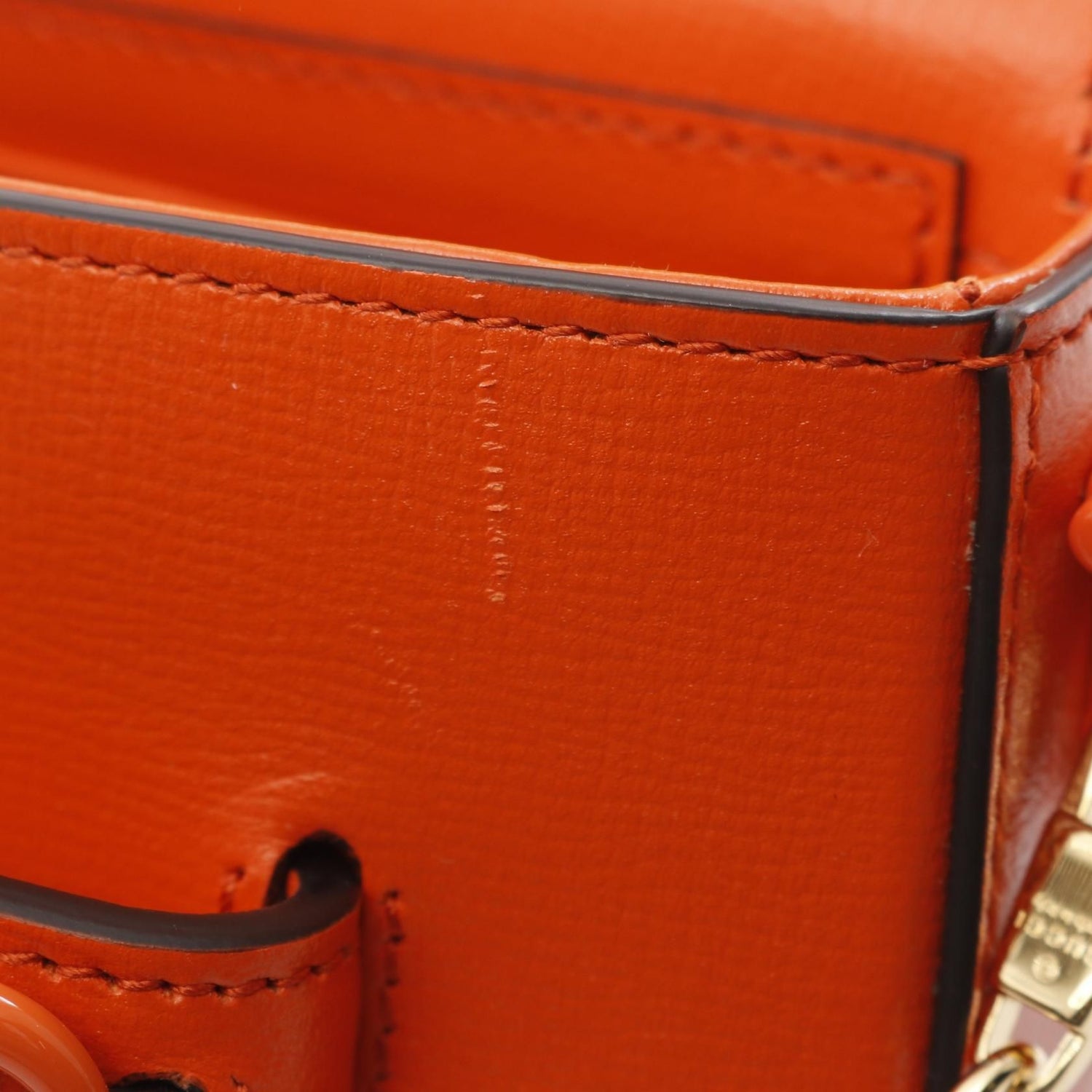 Gucci Mini Horsebit 1955 Shoulder Bag Orange Leather 726863