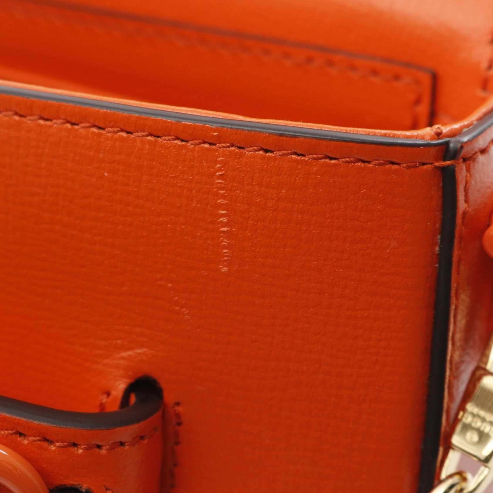 Gucci Mini Horsebit 1955 Shoulder Bag Orange Leather 726863