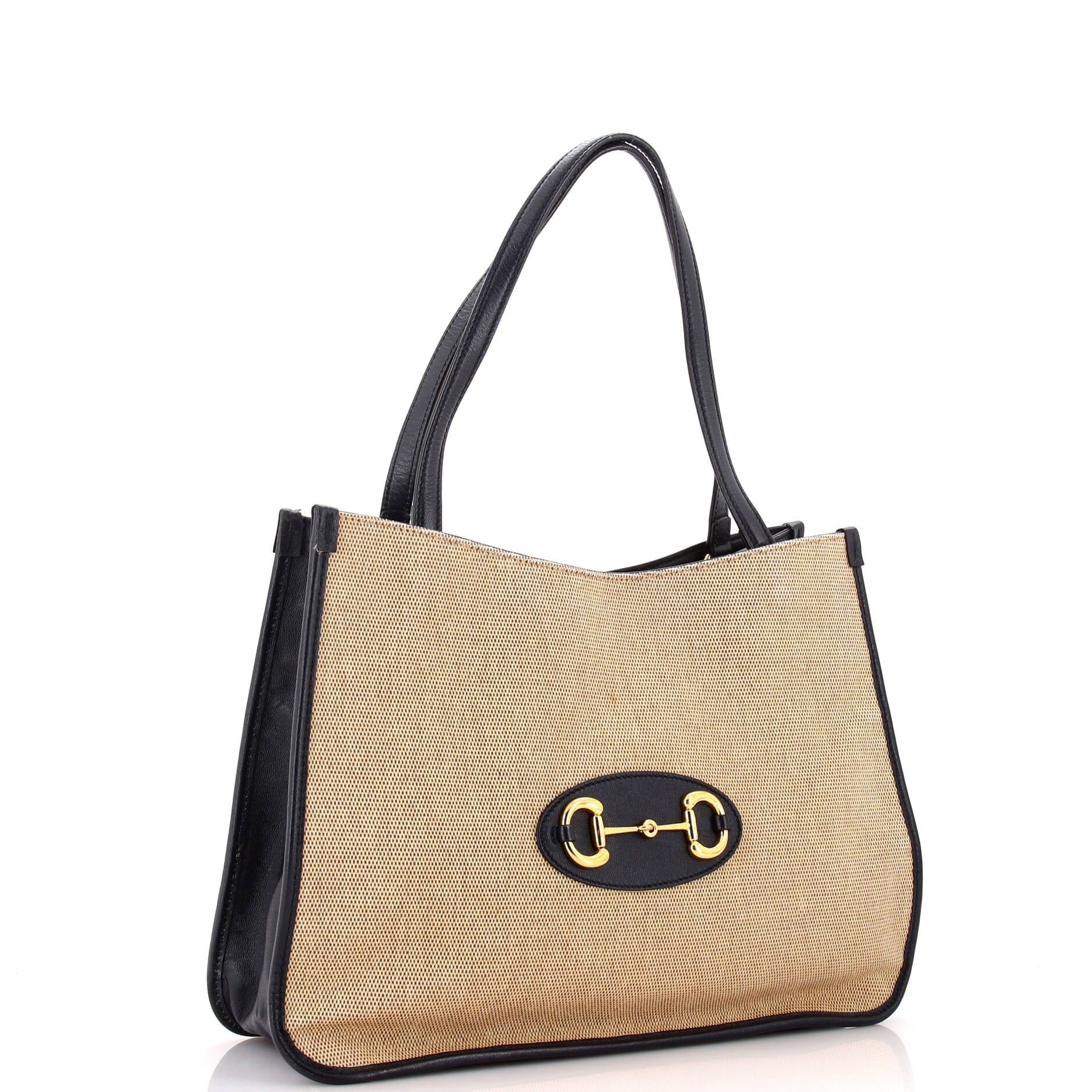 Gucci Horsebit 1955 Tote Canvas And Leather Medium