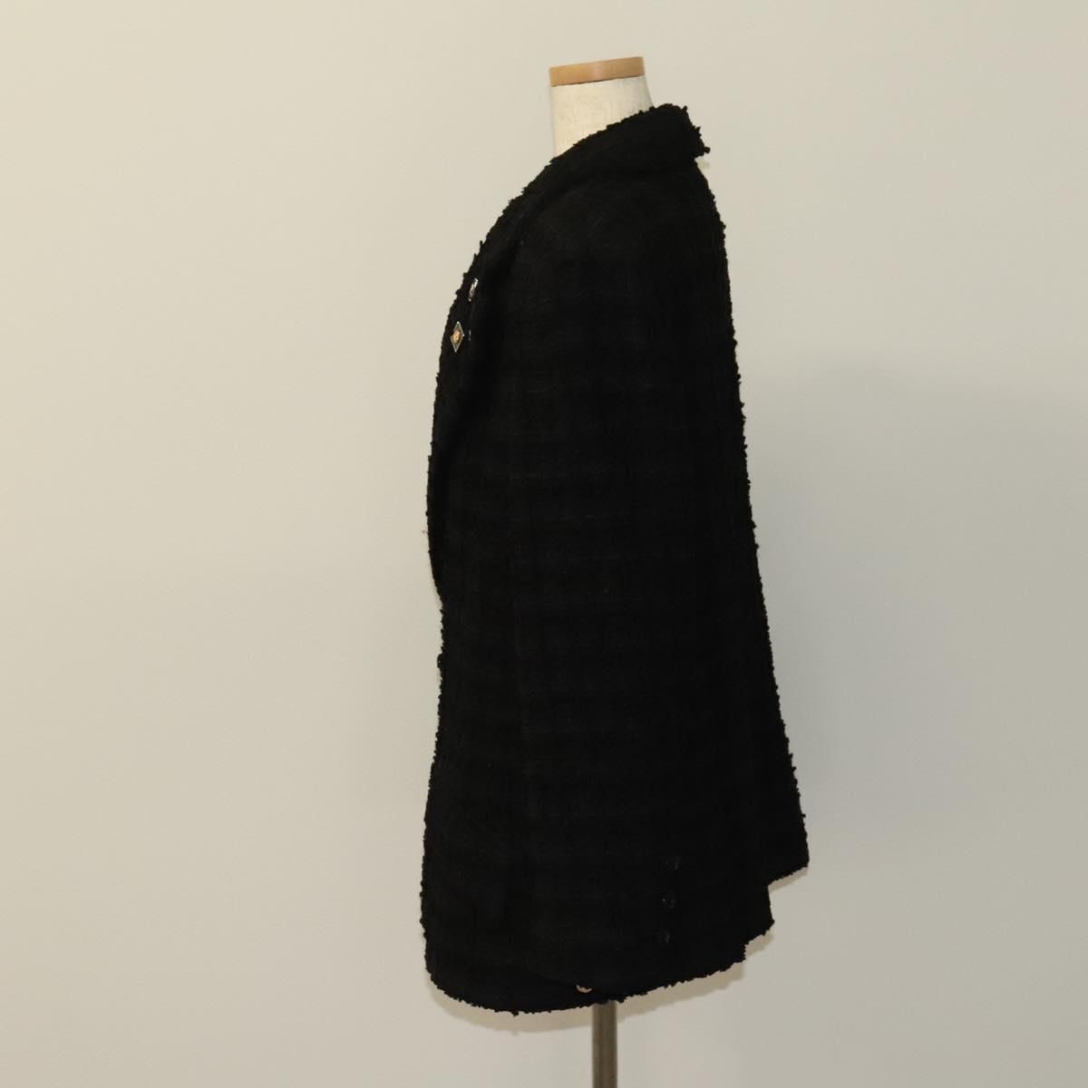Chanel Jacket 48 Tweed Black Cc Auth