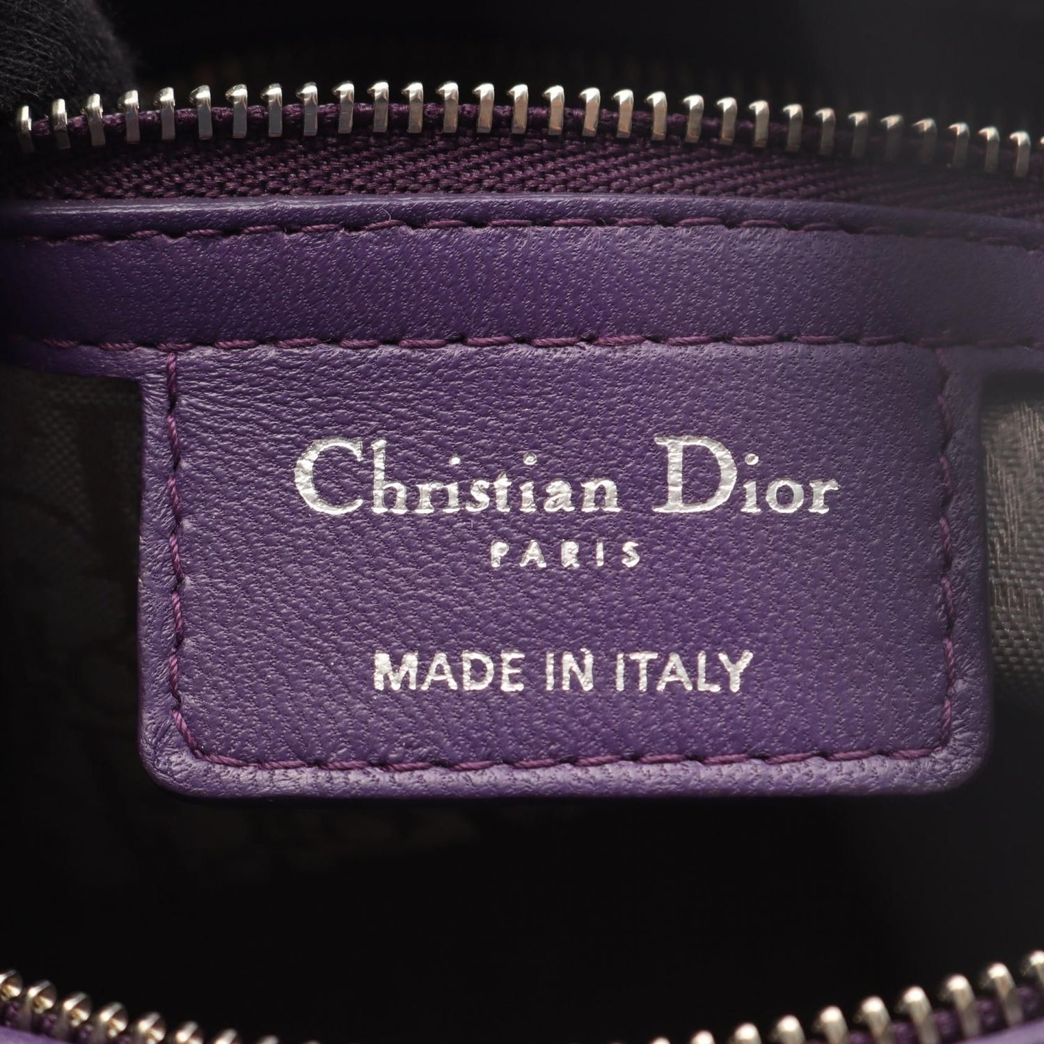 Dior Lady Dior Christian Dior Handbag Purple Leather Cal 44551