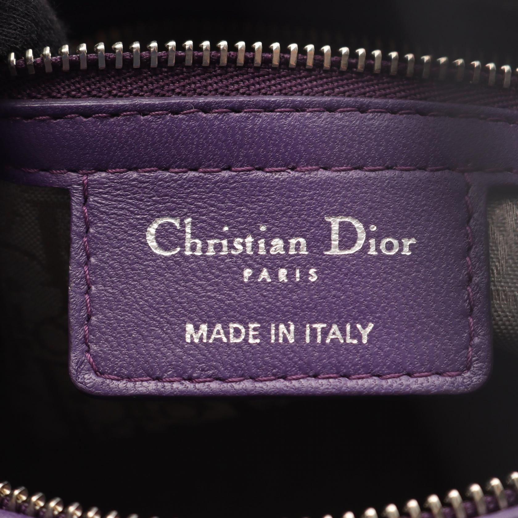 Dior Lady Dior Christian Dior Handbag Purple Leather Cal 44551