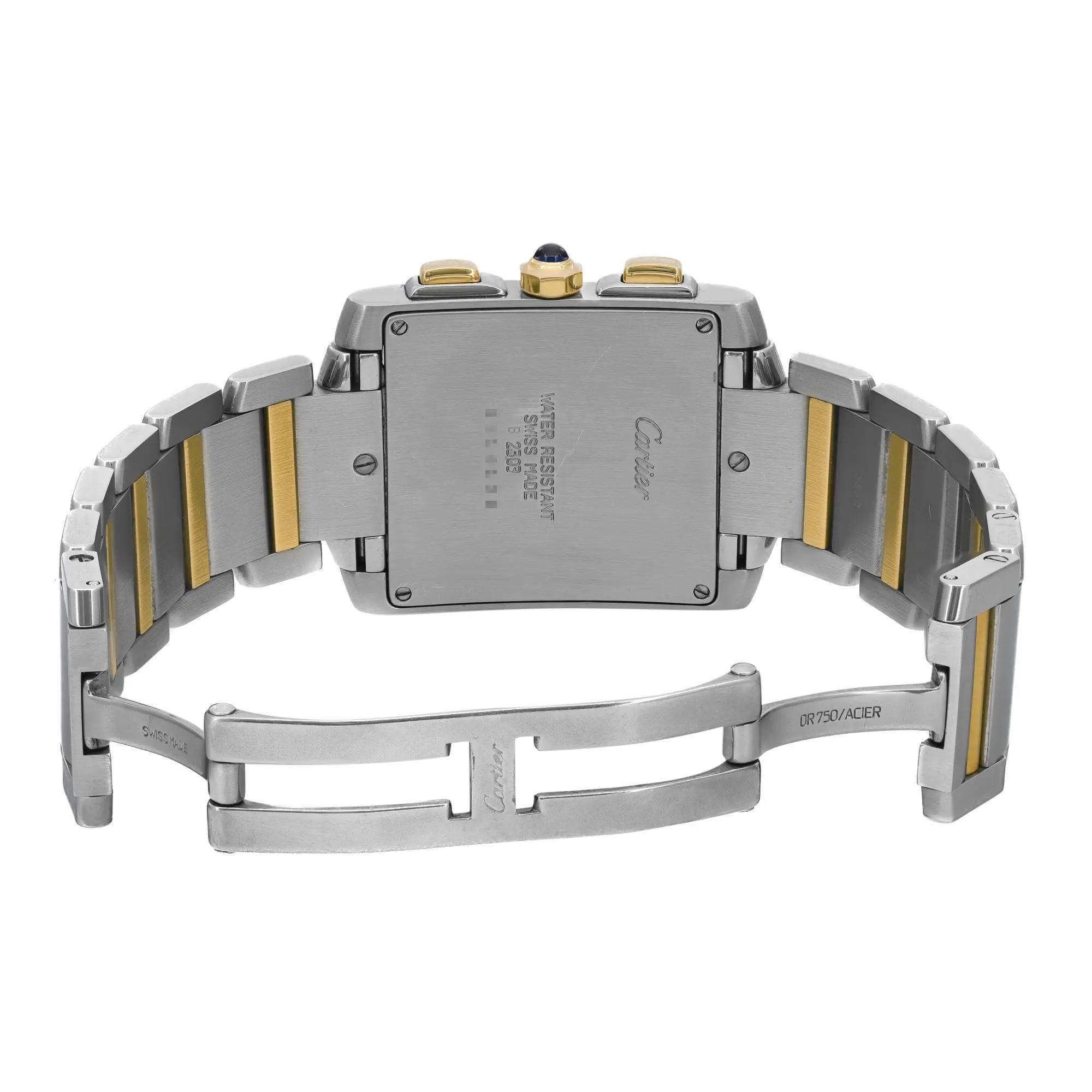 Cartier Tank Francaise Chronoflex Gold Steel Quartz Watch 2303 W51004Q4