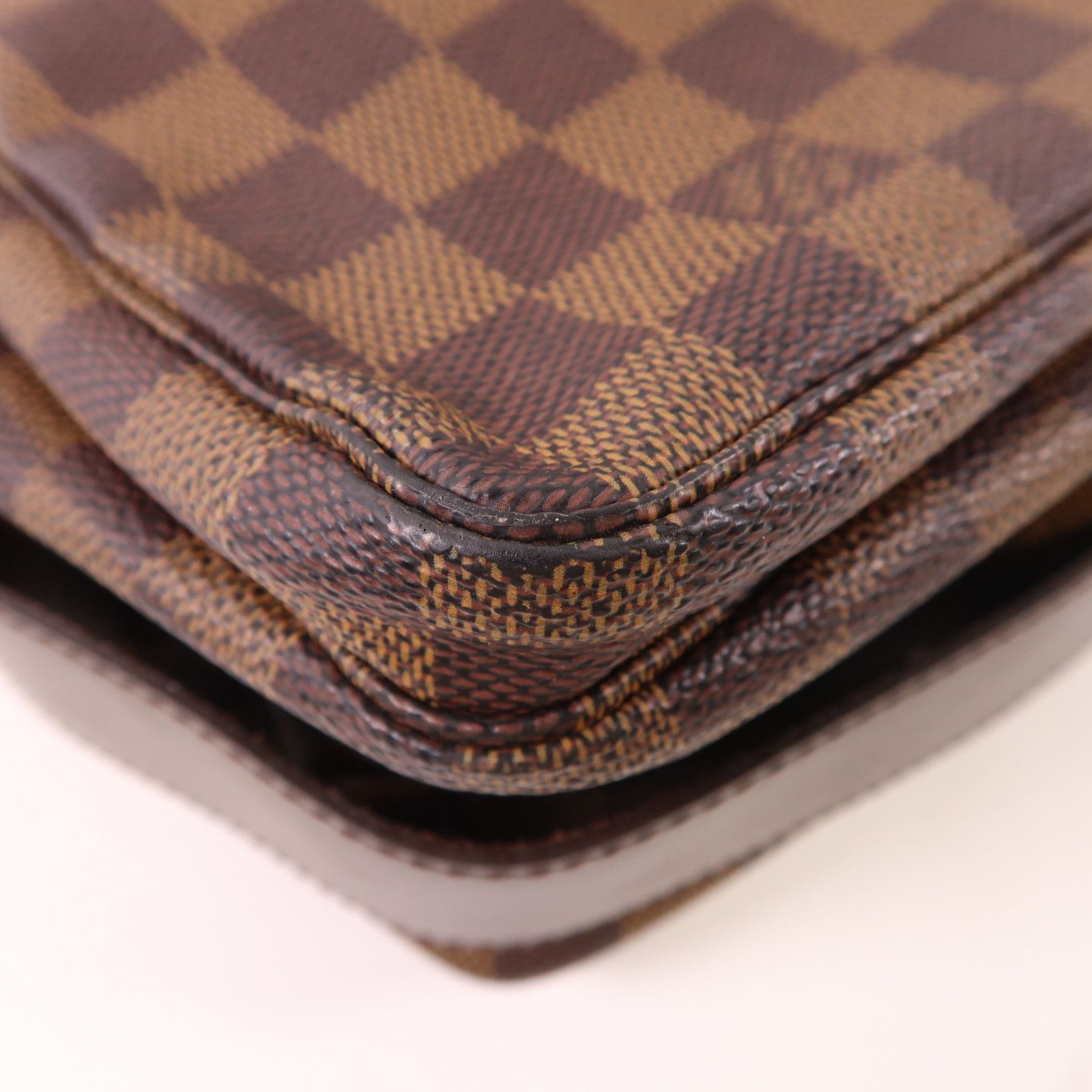 Louis Vuitton Damier Naviglio Gold Shoulder Bag Brown Shoulder Bag N 45255