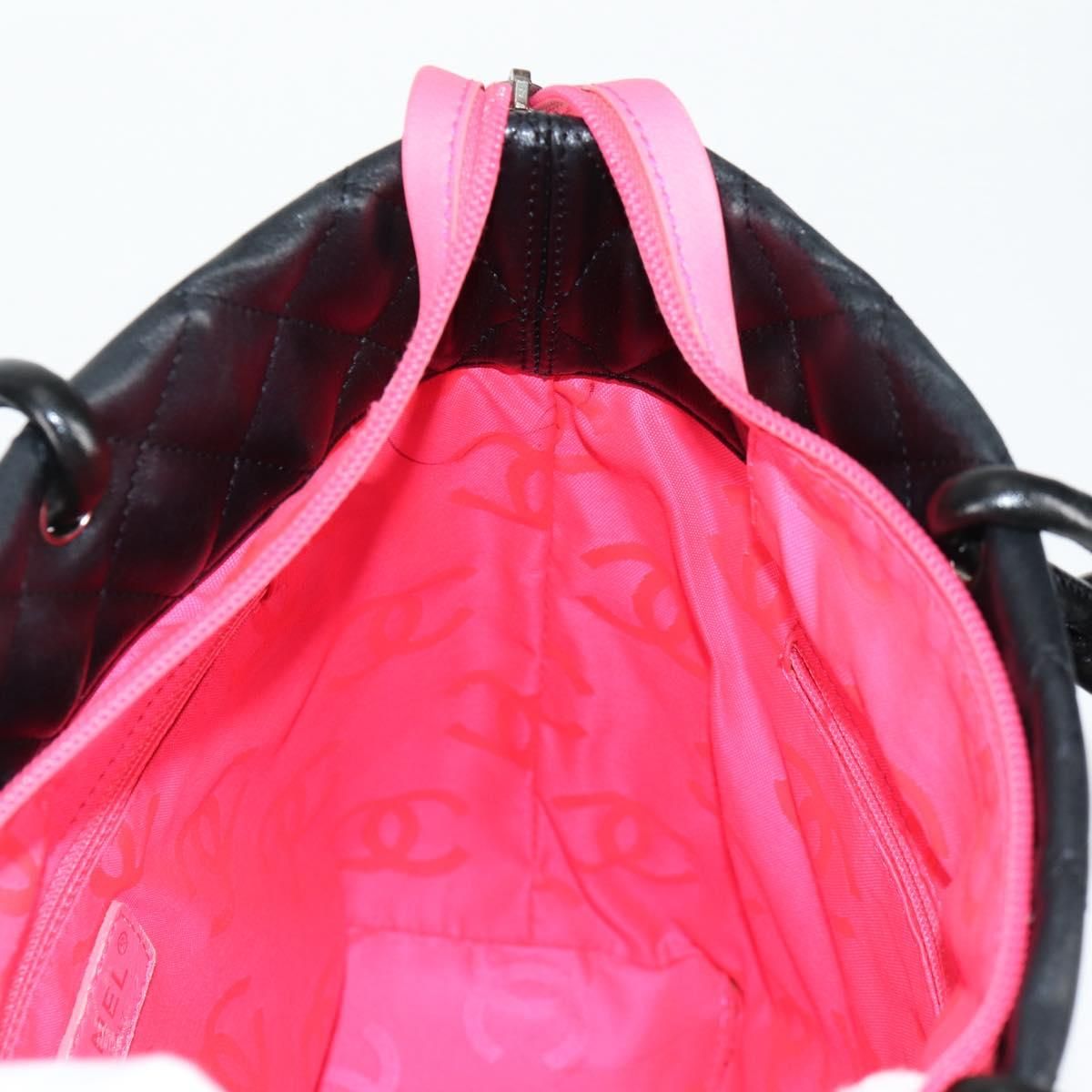 Chanel Matelasse Cambon Line Coco Mark Tote Bag Lambskin Black Cc Auth