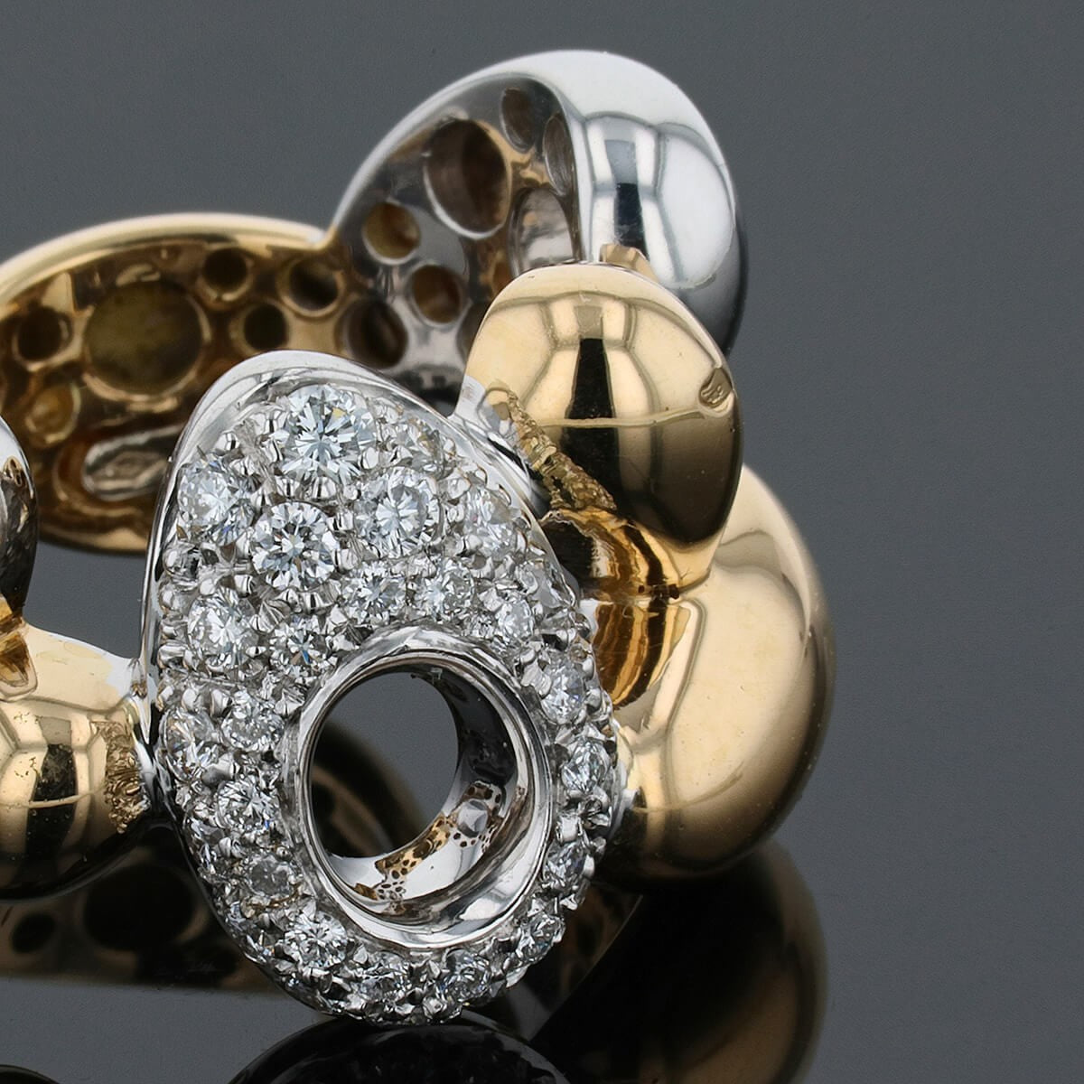 Marco Molinario two tones gold and diamonds ring