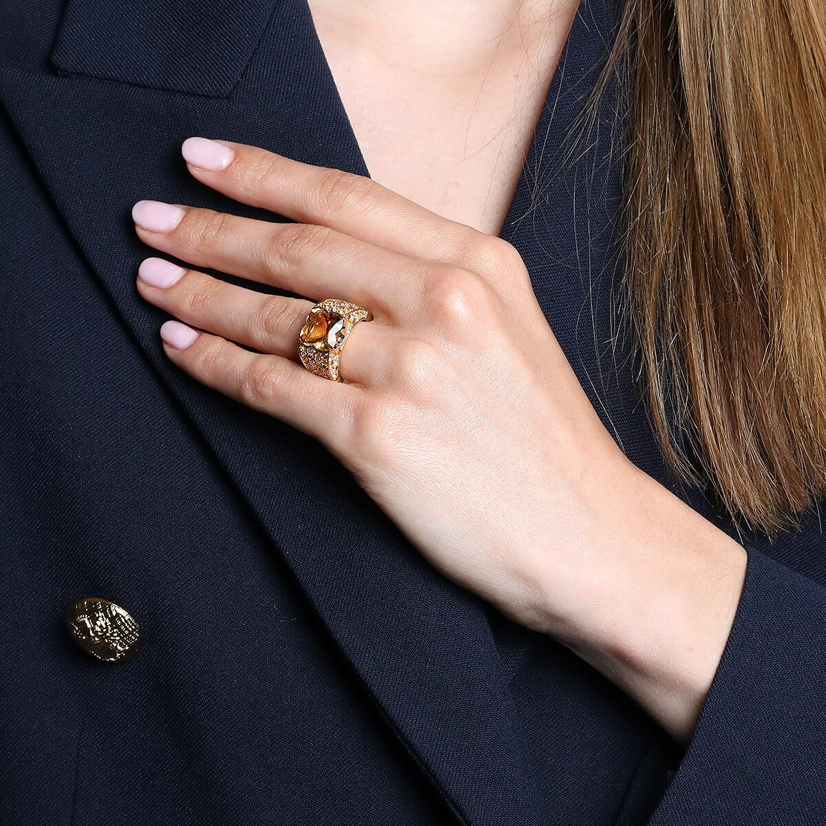 Mauboussin Sexy pour Toi diamonds, citrines, yellow sapphires and gold ring