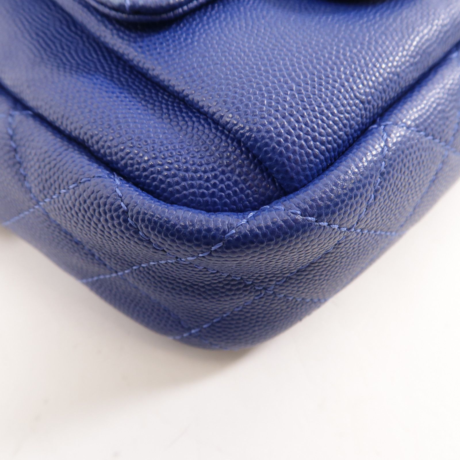 Chanel Caviar Quilted CC Day Camera Case Blue