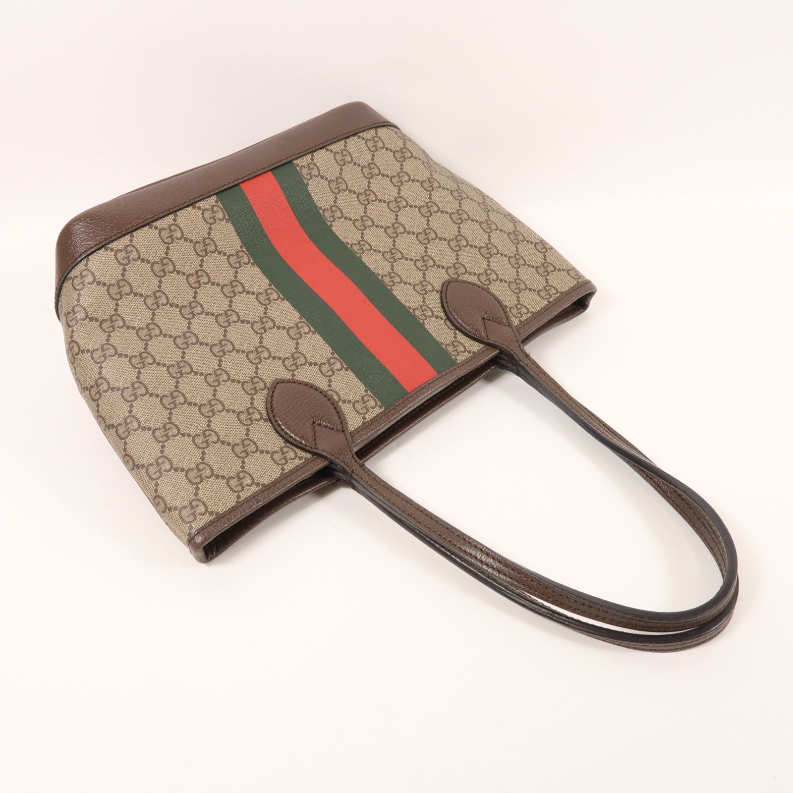 Gucci Coated Canvas Tote Bag Shoulder Bag Brown Pvc Coated Canvas 726762