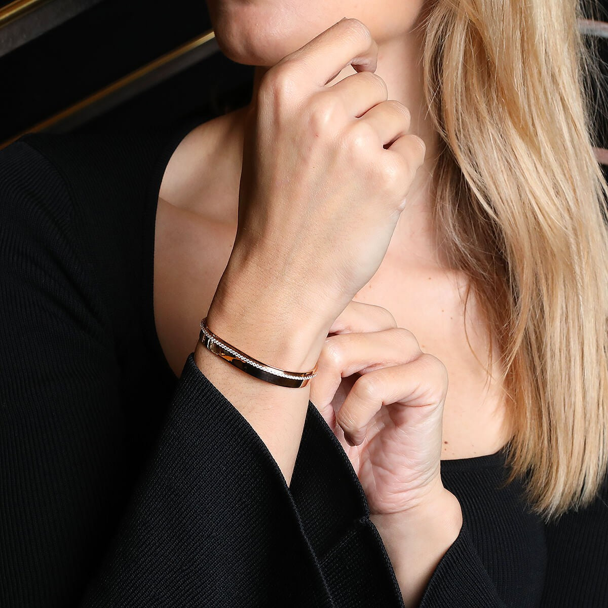 Messika diamonds and gold bracelet