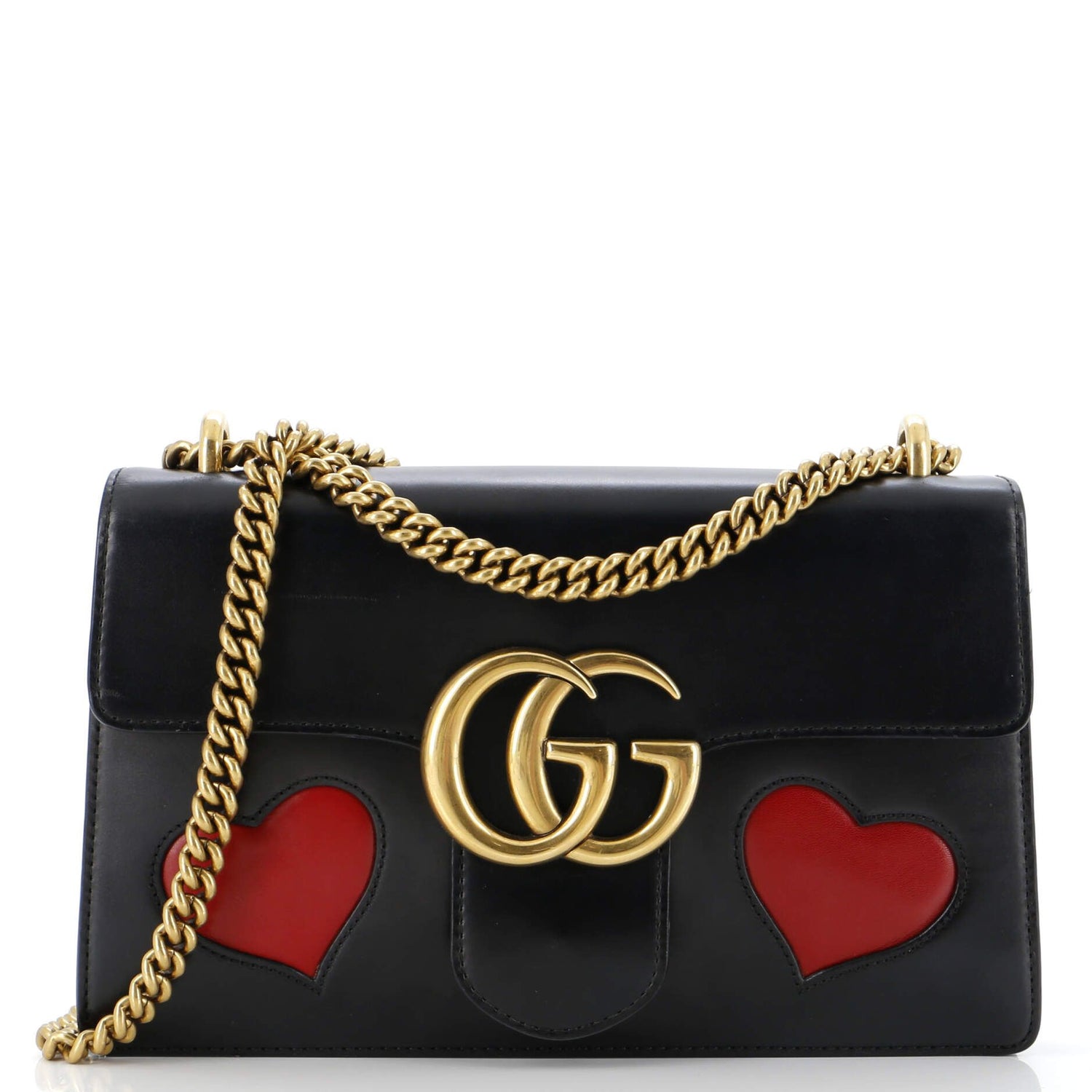 Gucci Marmont Chain Shoulder Bag Patchwork Leather Medium