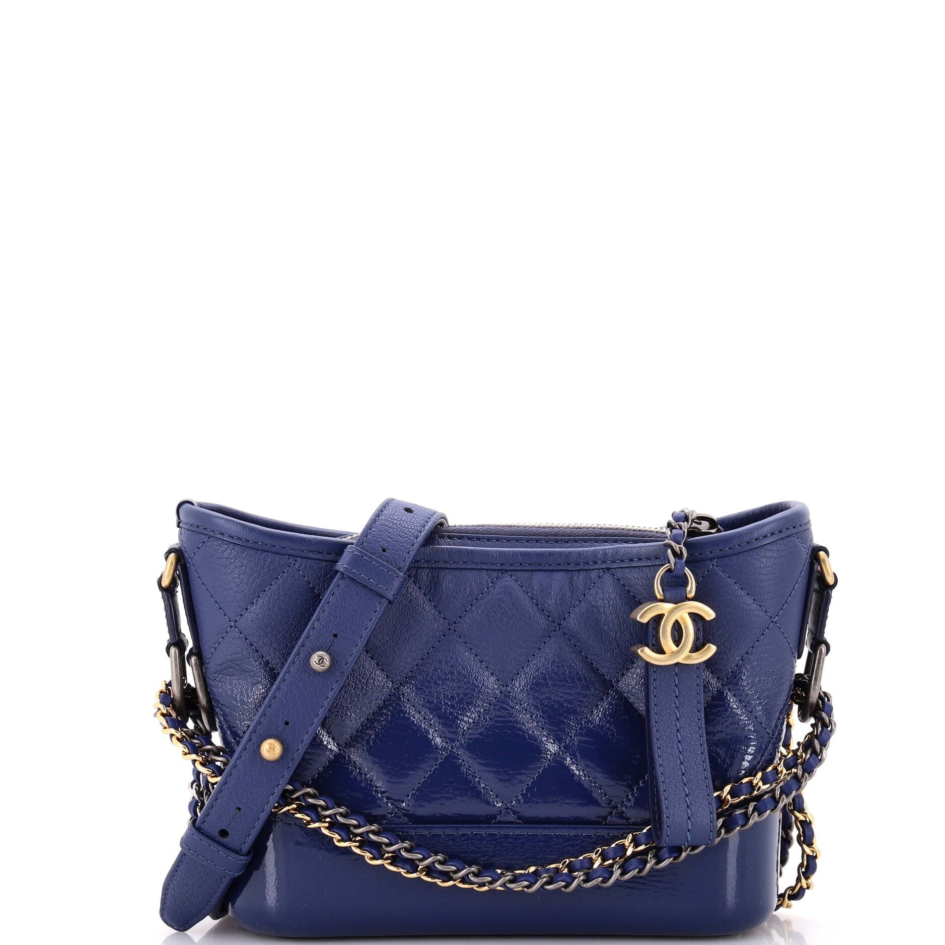 Chanel Gabrielle Hobo Quilted Goatskin And Patent Small