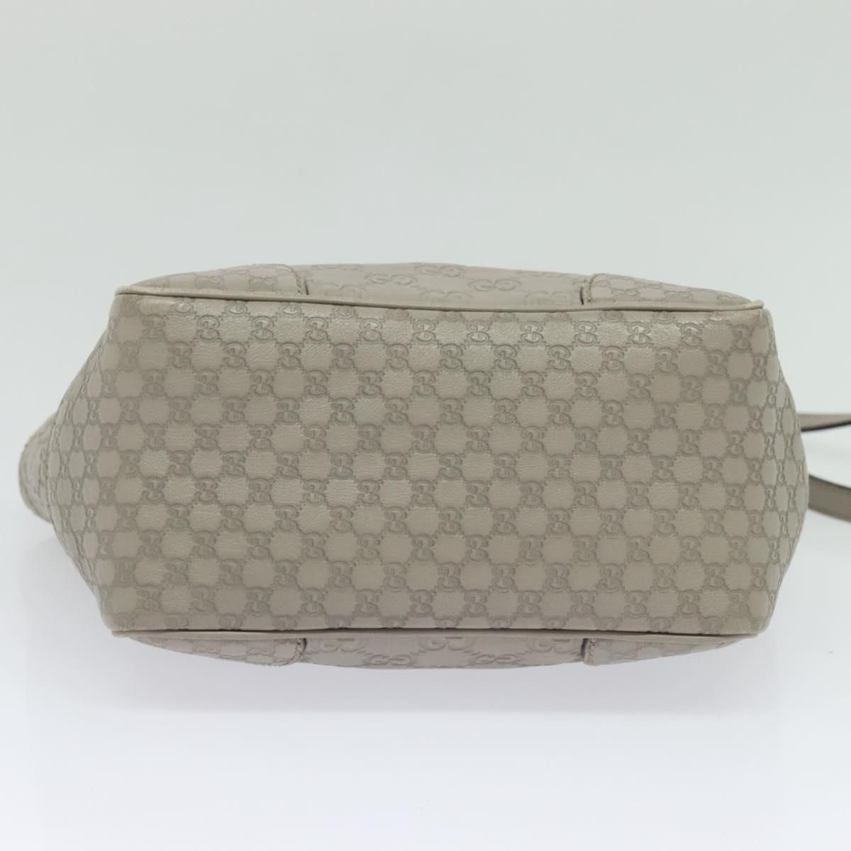 Gucci Gg Canvas Guccissima Hand Bag Leather Gray Gold 353121 Auth