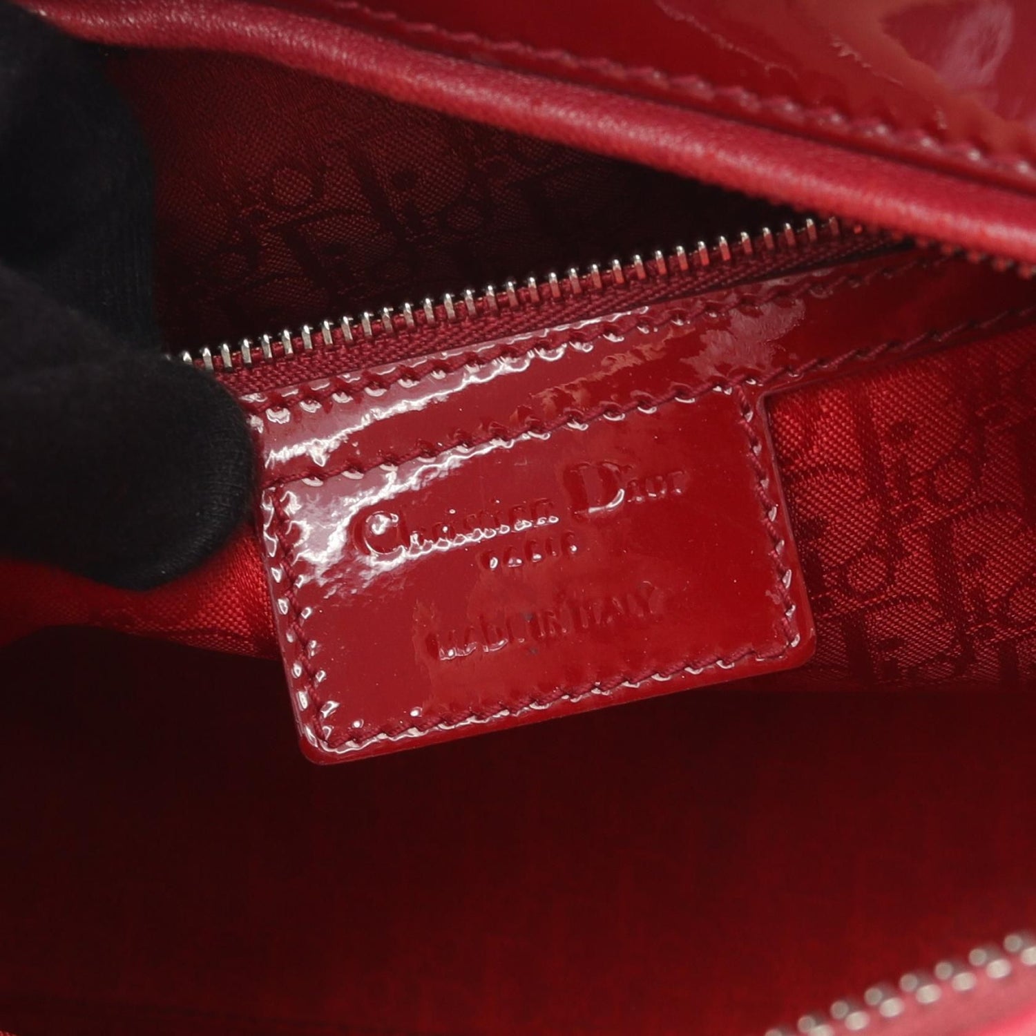 Christian Dior Christian Dior Large Cannage Handbag Red Patent Leather