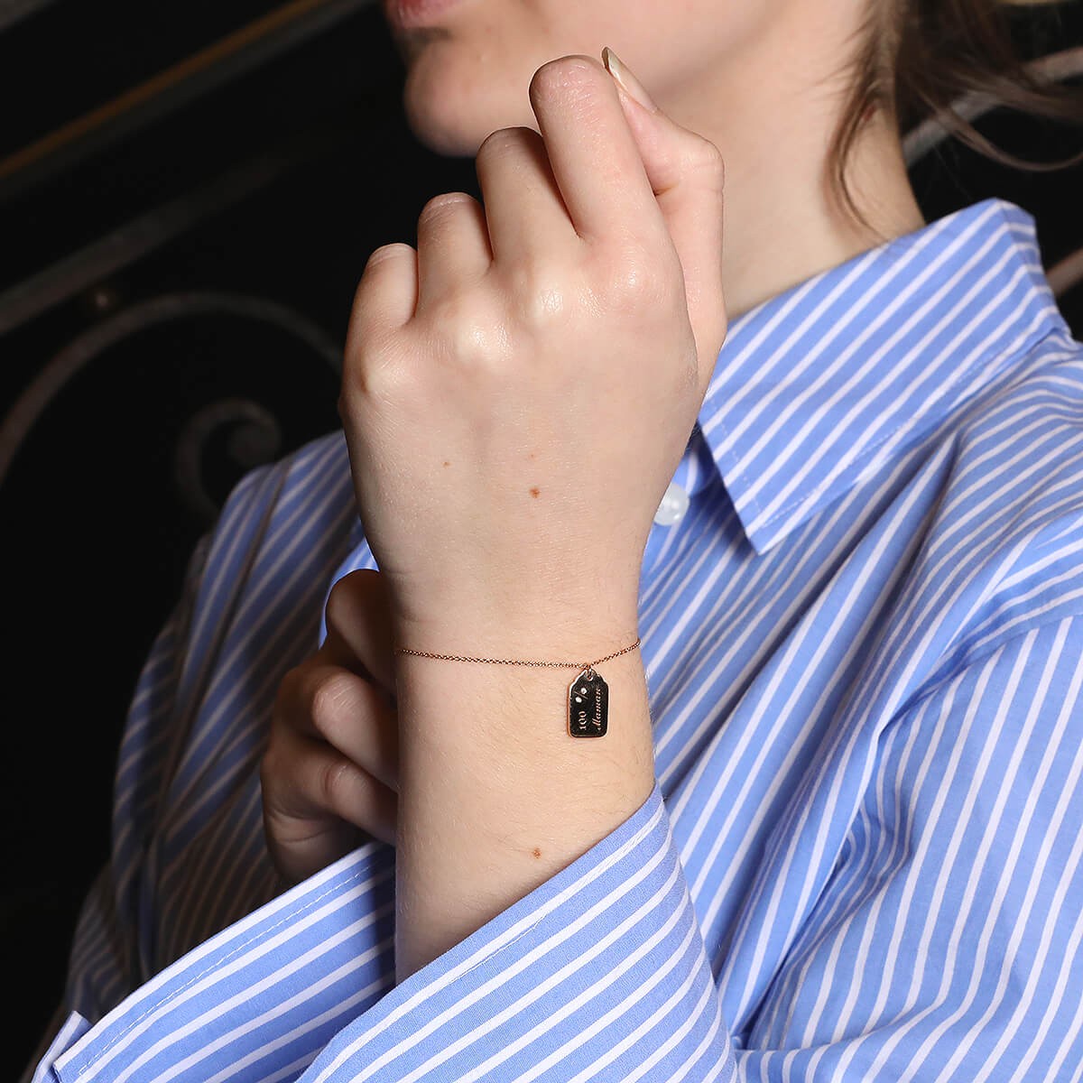 Morganne Bello diamonds and gold bracelet