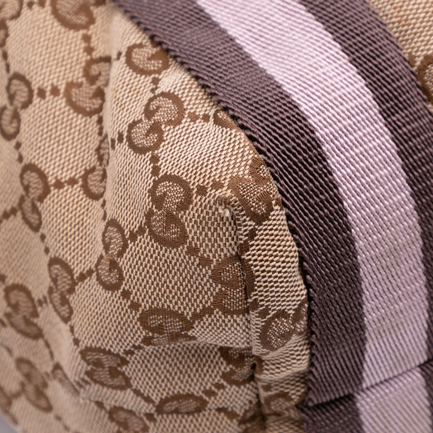 Gucci GG Canvas Web Tote Brown