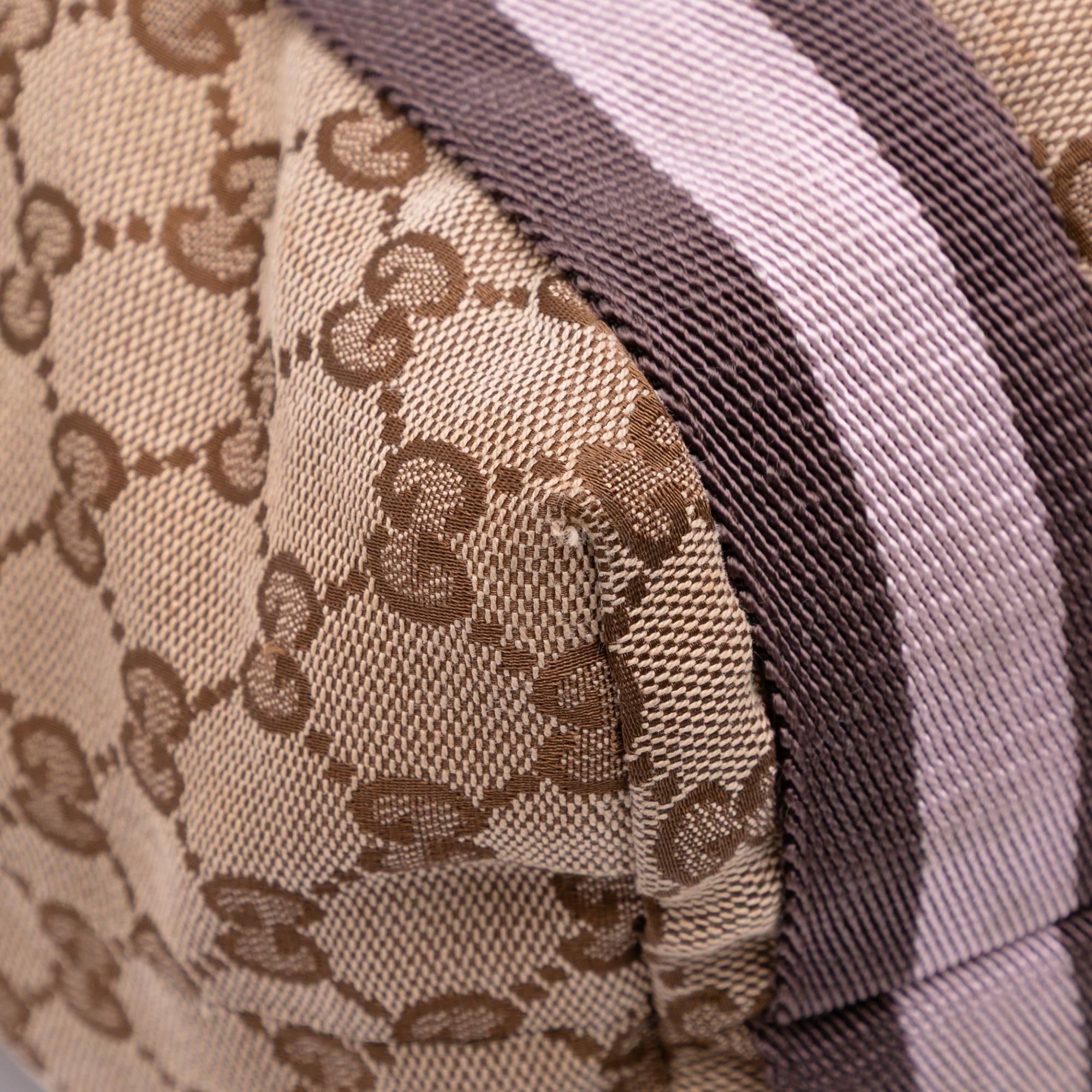 Gucci GG Canvas Web Tote Brown