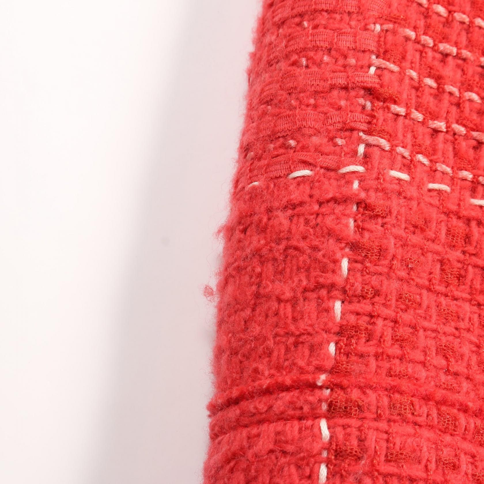 Chanel Red Dress Wool Nylon P 32021