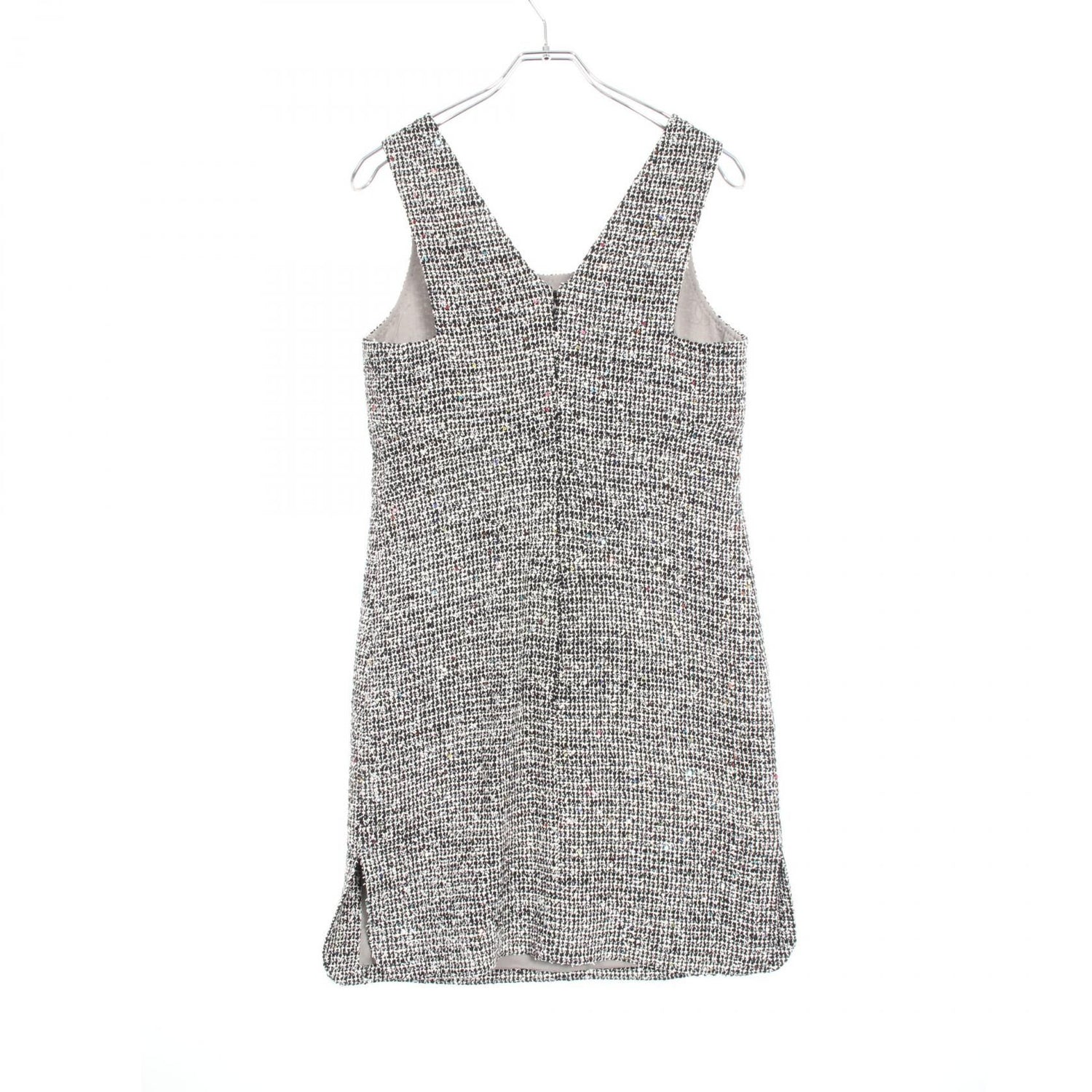 Chanel Black White Multicolor Tweed Dress Cotton Wool P 50613v 37597