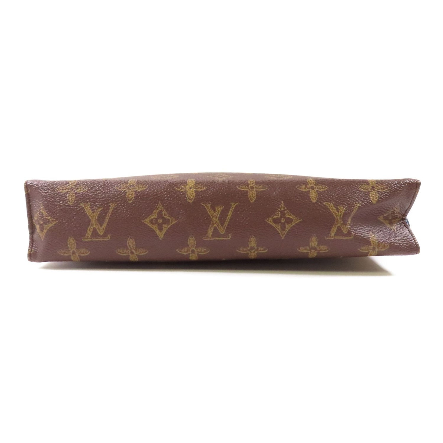 Louis Vuitton Monogram Pochette Voyage Mm Gold Hand Bag Brown/blue Business Bag Clutch Bag M 81204