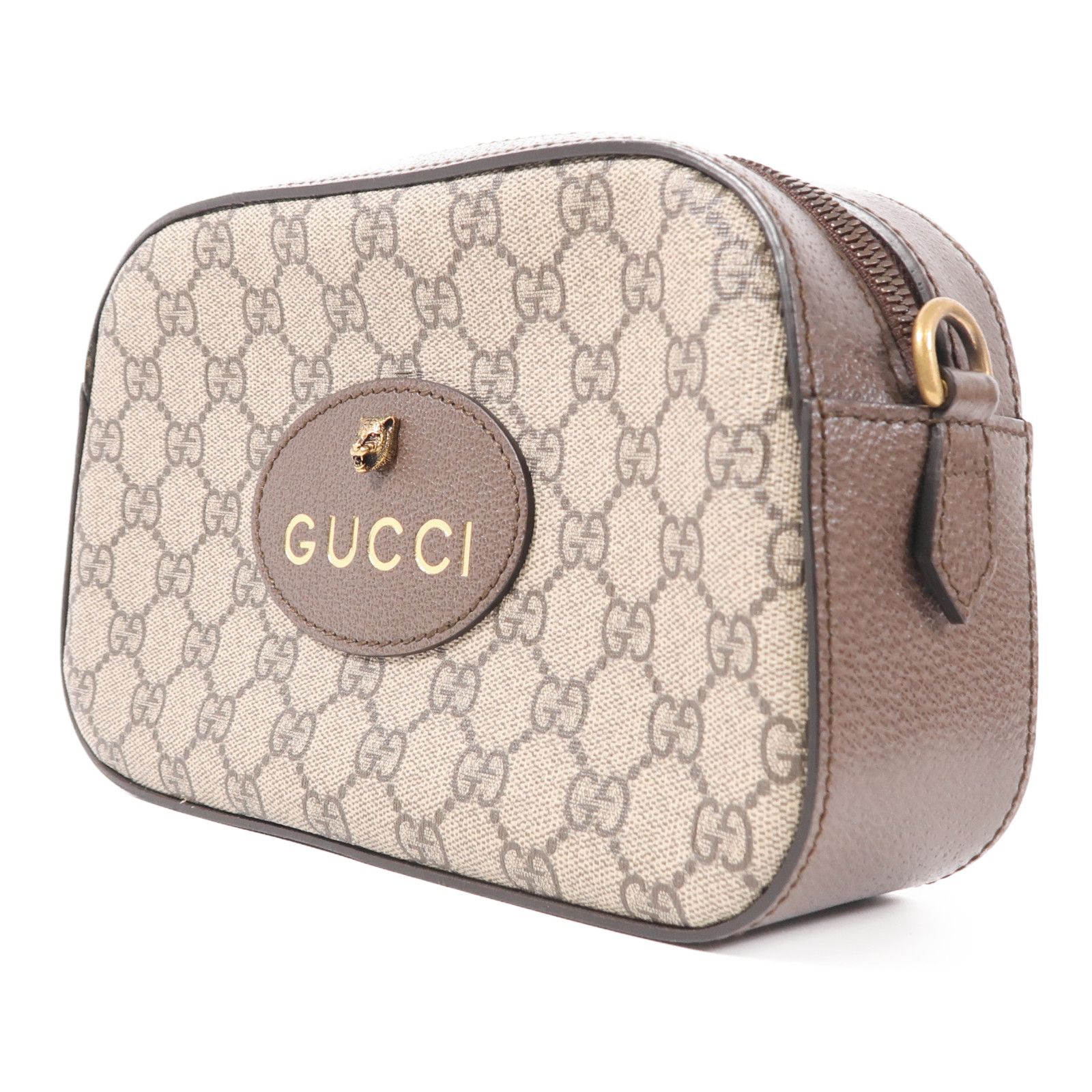 Gucci Painted Canvas Neo Vintage Gg Supreme Golden Shoulder Bag Brown Yellow Pvc Coated Canvas 476466
