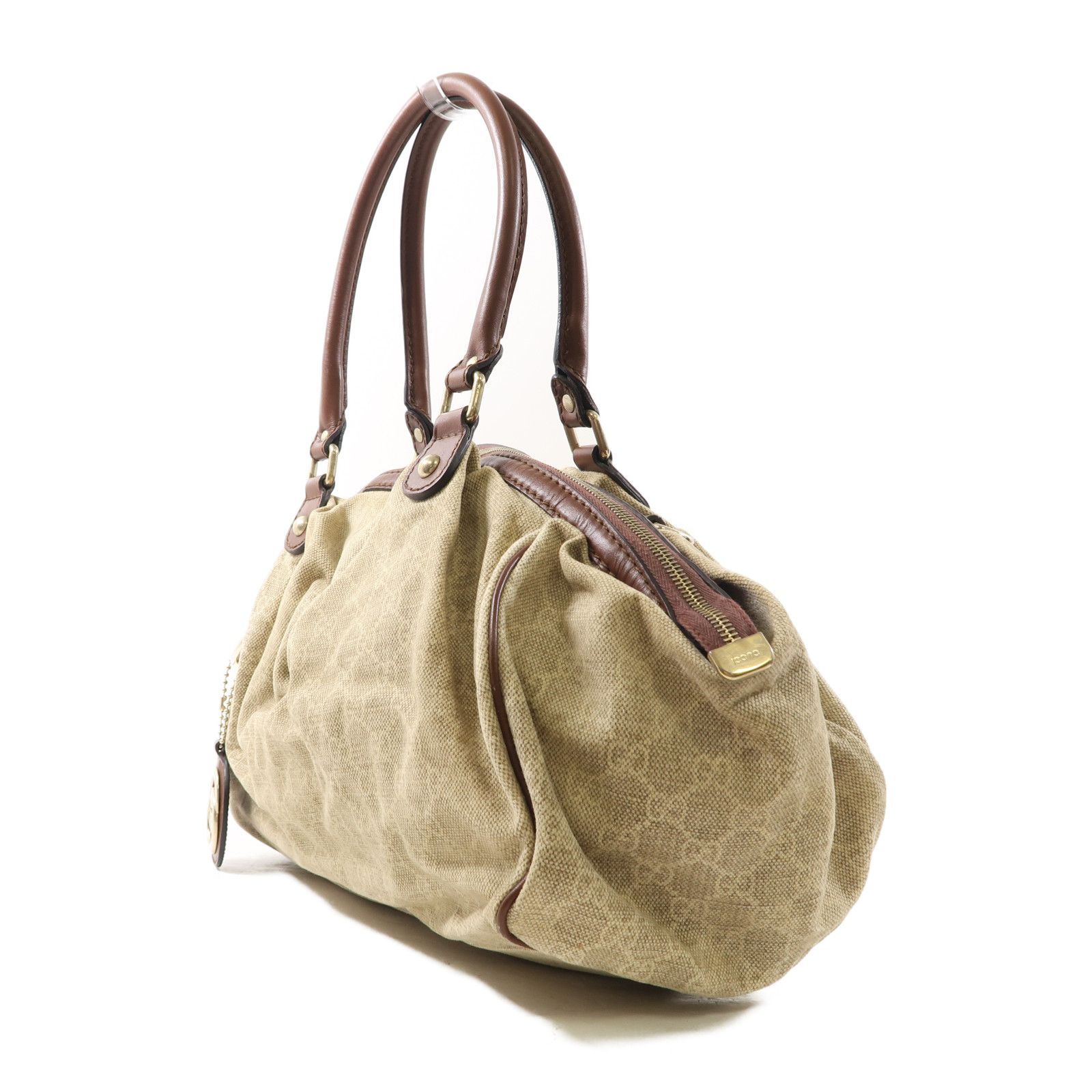 Gucci Canvas Sukey Hobo Gold Hand-turn Shoulder Bag Palm Color 2way Shoulder Bag Brown Brown Canvas 223974
