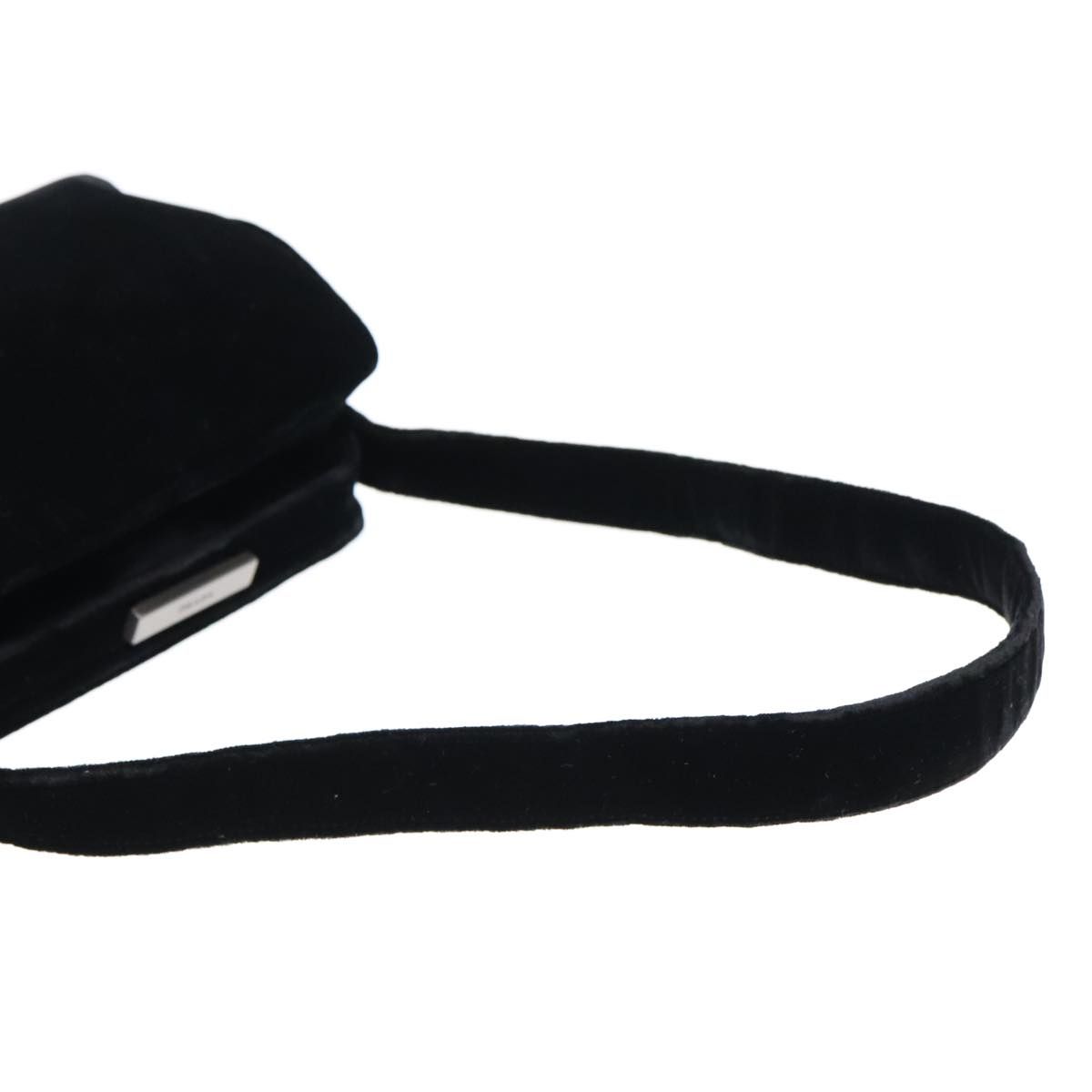 Prada Shoulder Bag Velor Black Auth