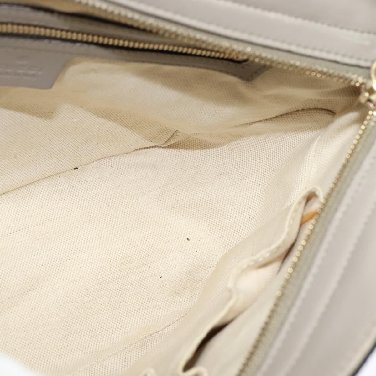 Gucci Gg Canvas Guccissima Hand Bag Leather Gray Gold 353121 Auth