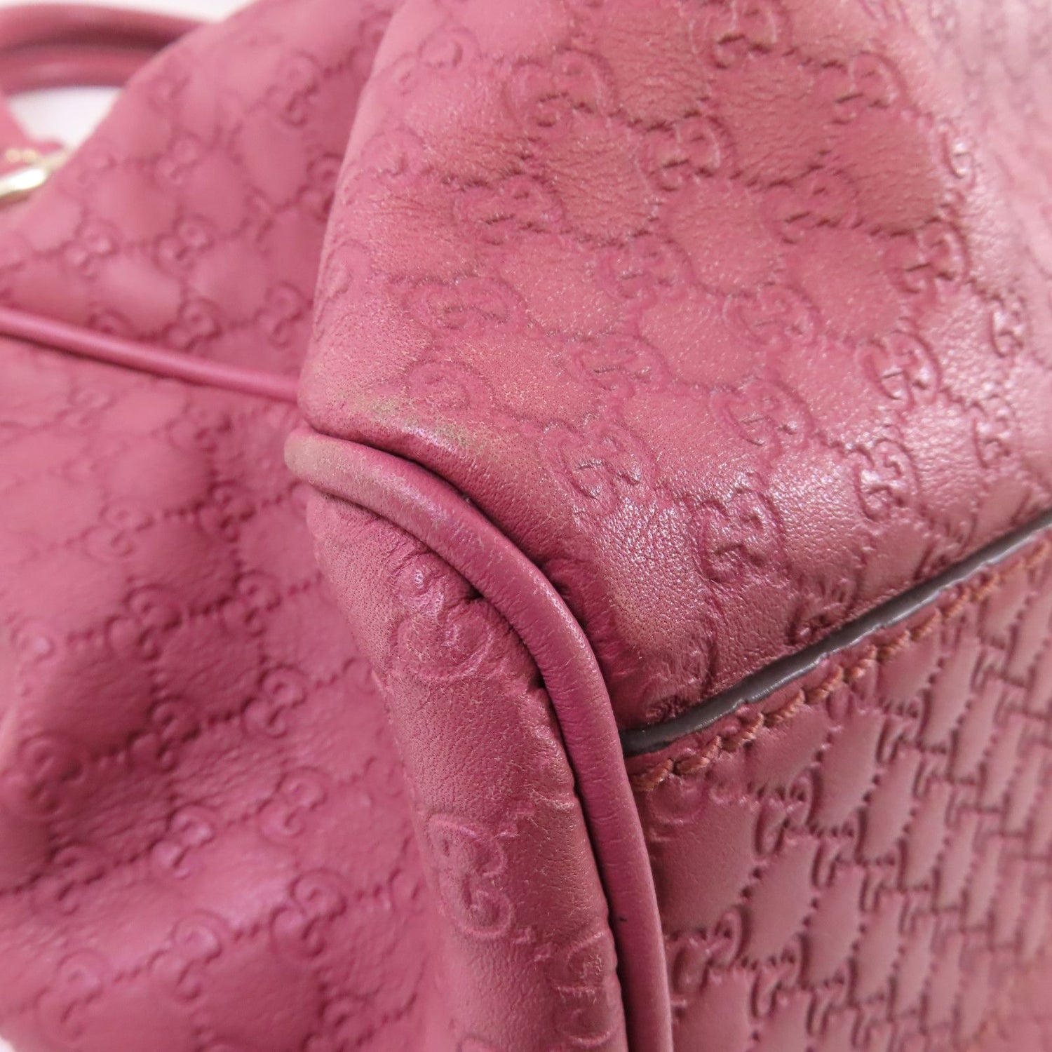 Gucci Cowhide Leather Sukey Tote Bag Golden Shoulder Back Bag Deep Powder Red Shoulder Bag Pink Calfskin (cowhide