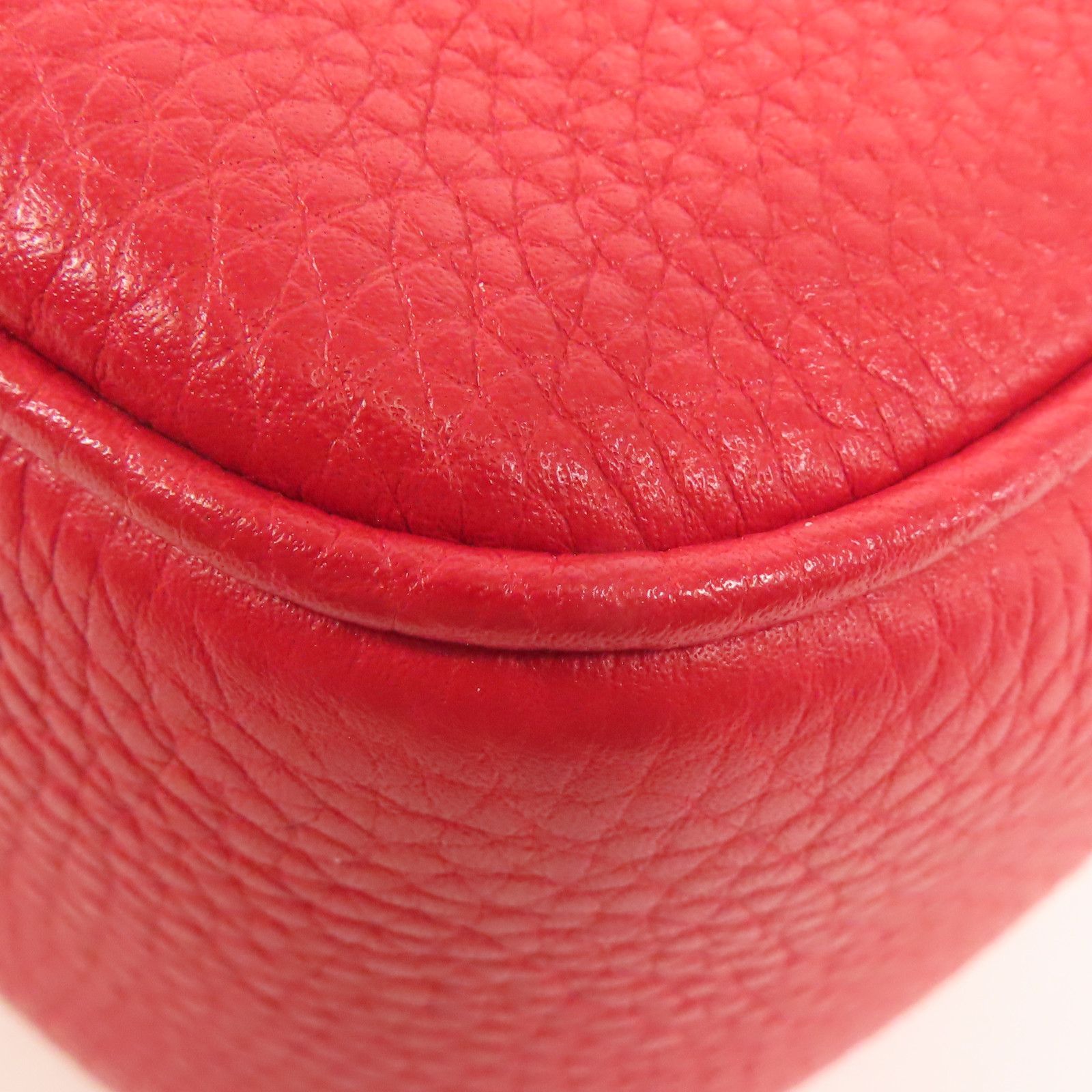 Gucci Leather Soho Disco Shoulder Bag Red Leather 308364