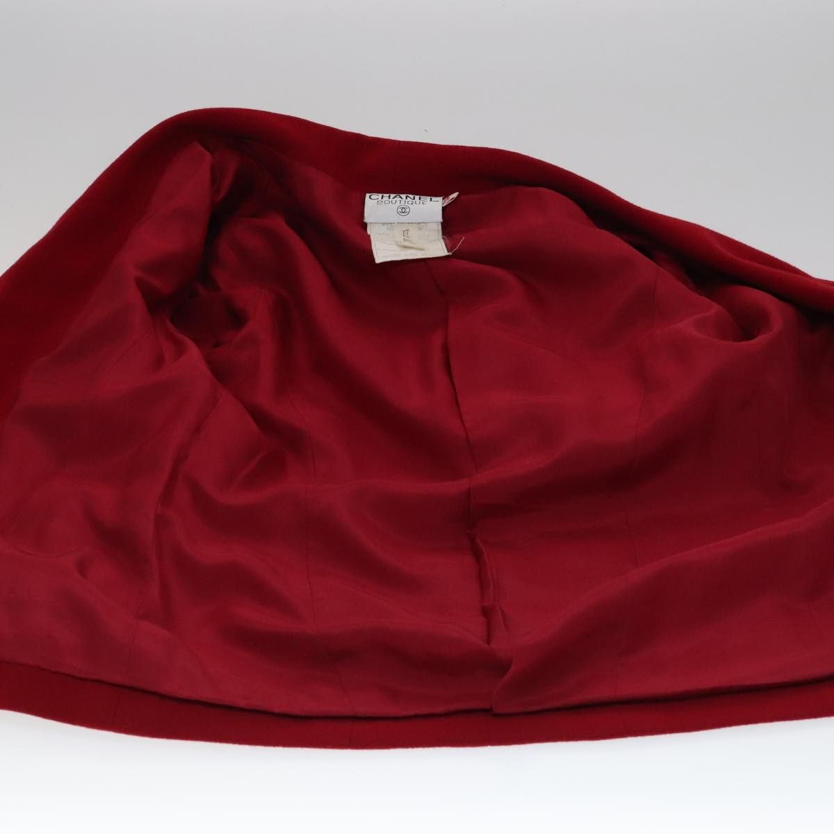 Chanel Coat Jacket Cashmere Red Cc Auth