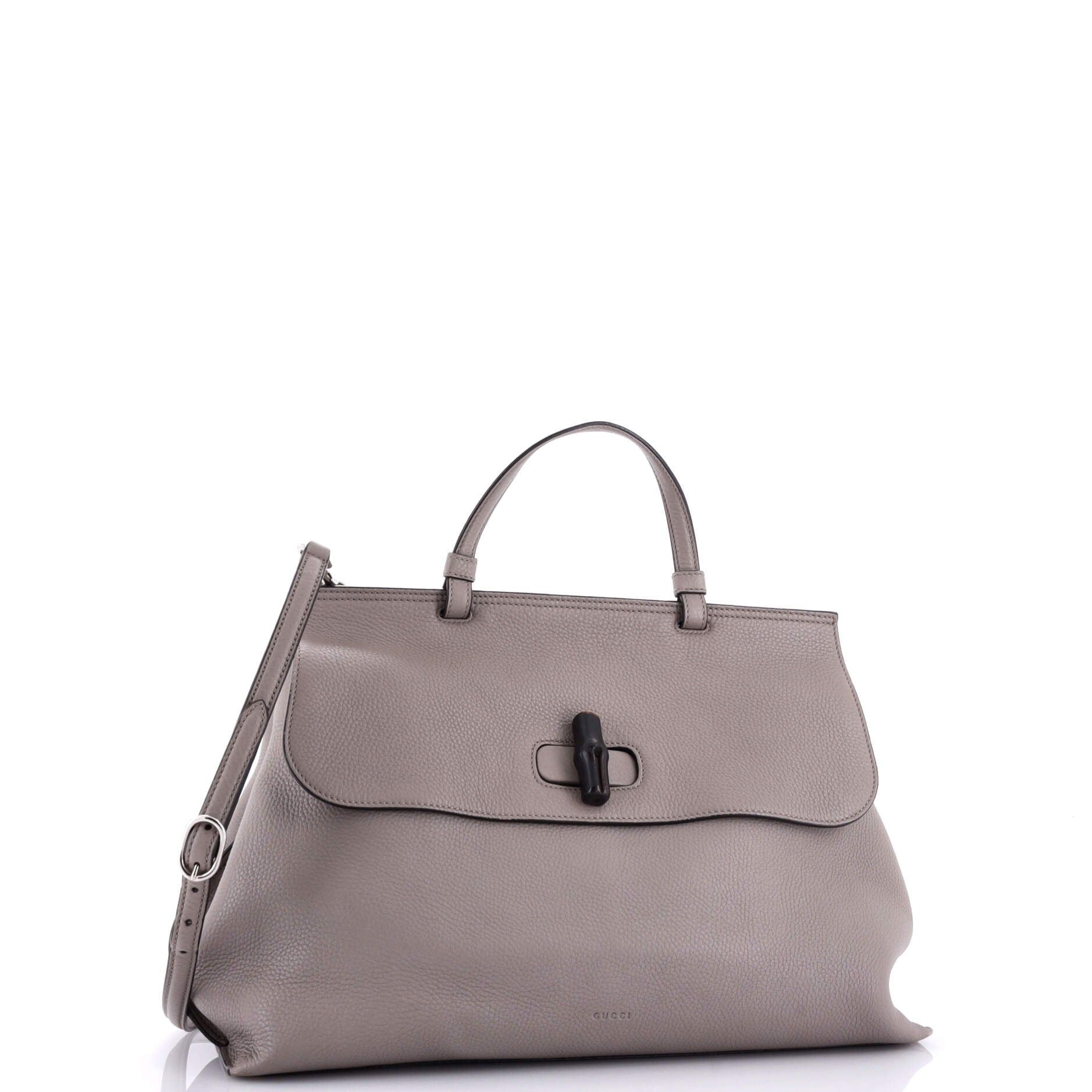 Gucci Bamboo Daily Top Handle Bag Leather Large