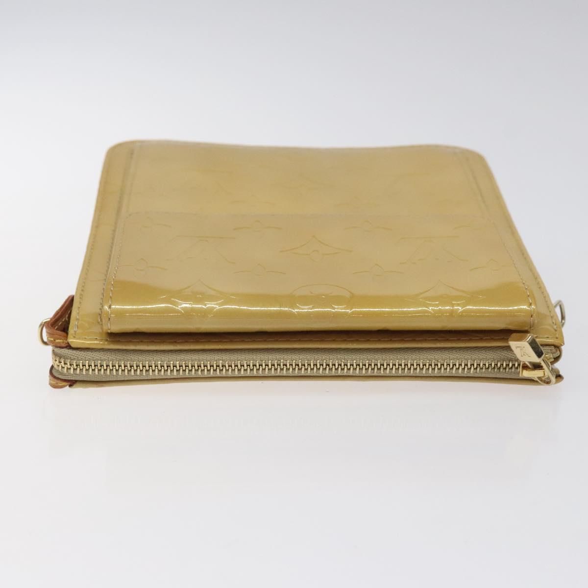 Louis Vuitton Vernis Motto Accessory Pouch Beige M 91136 Lv Auth