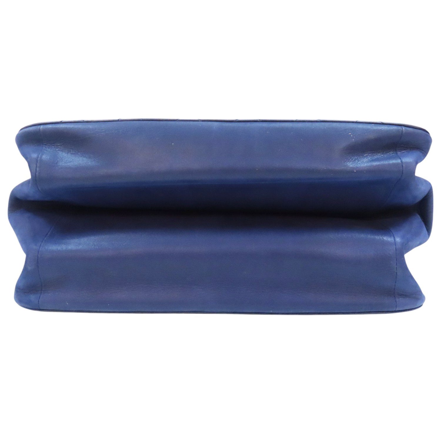 Chanel Matelasse Coco Mark Shoulder Handbag Calfskin Blue Gold Metal