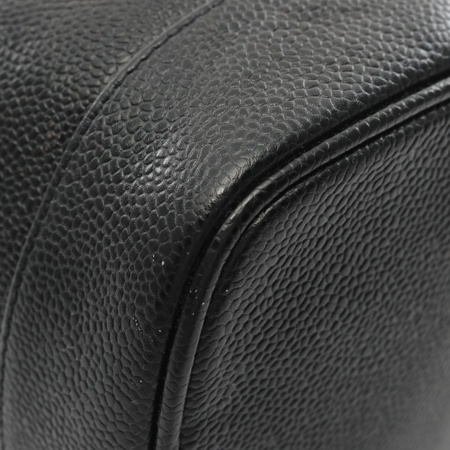 Chanel Black Coco Mark Handbag Leather Grained Calfskin A 01998