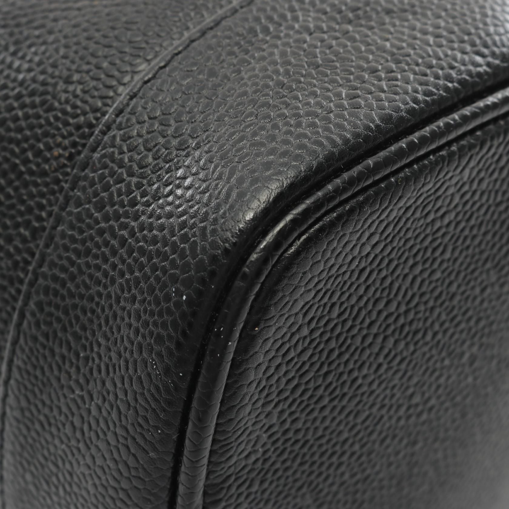 Chanel Black Coco Mark Handbag Leather Grained Calfskin A 01998
