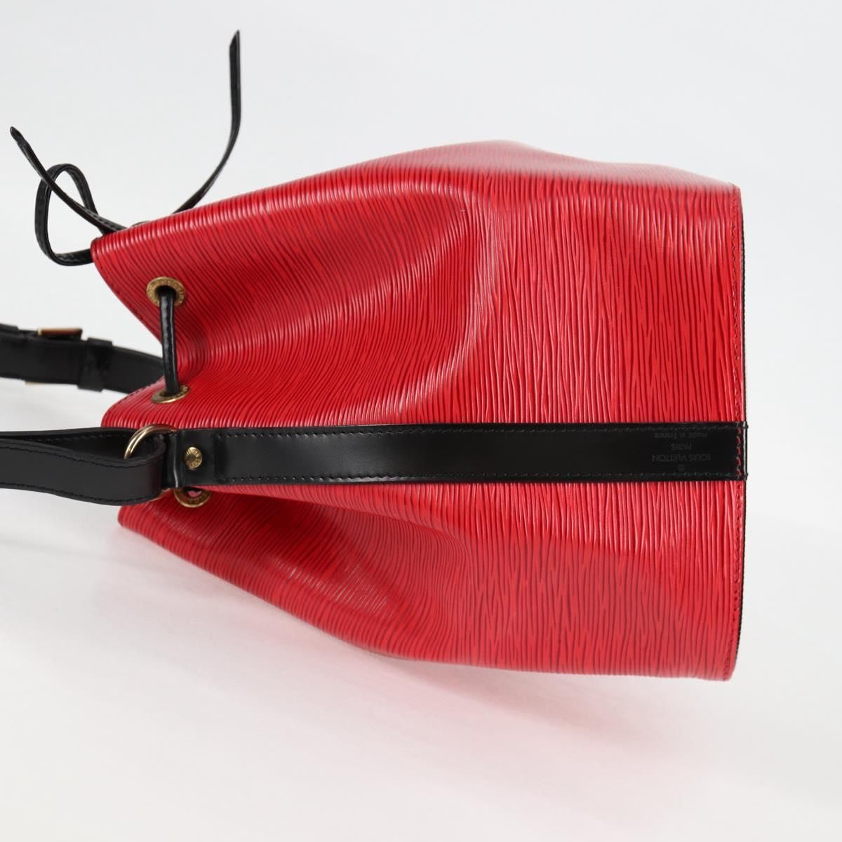 Louis Vuitton Epi Petit Noe Shoulder Bag Bicolor Black Red M 44017 Auth