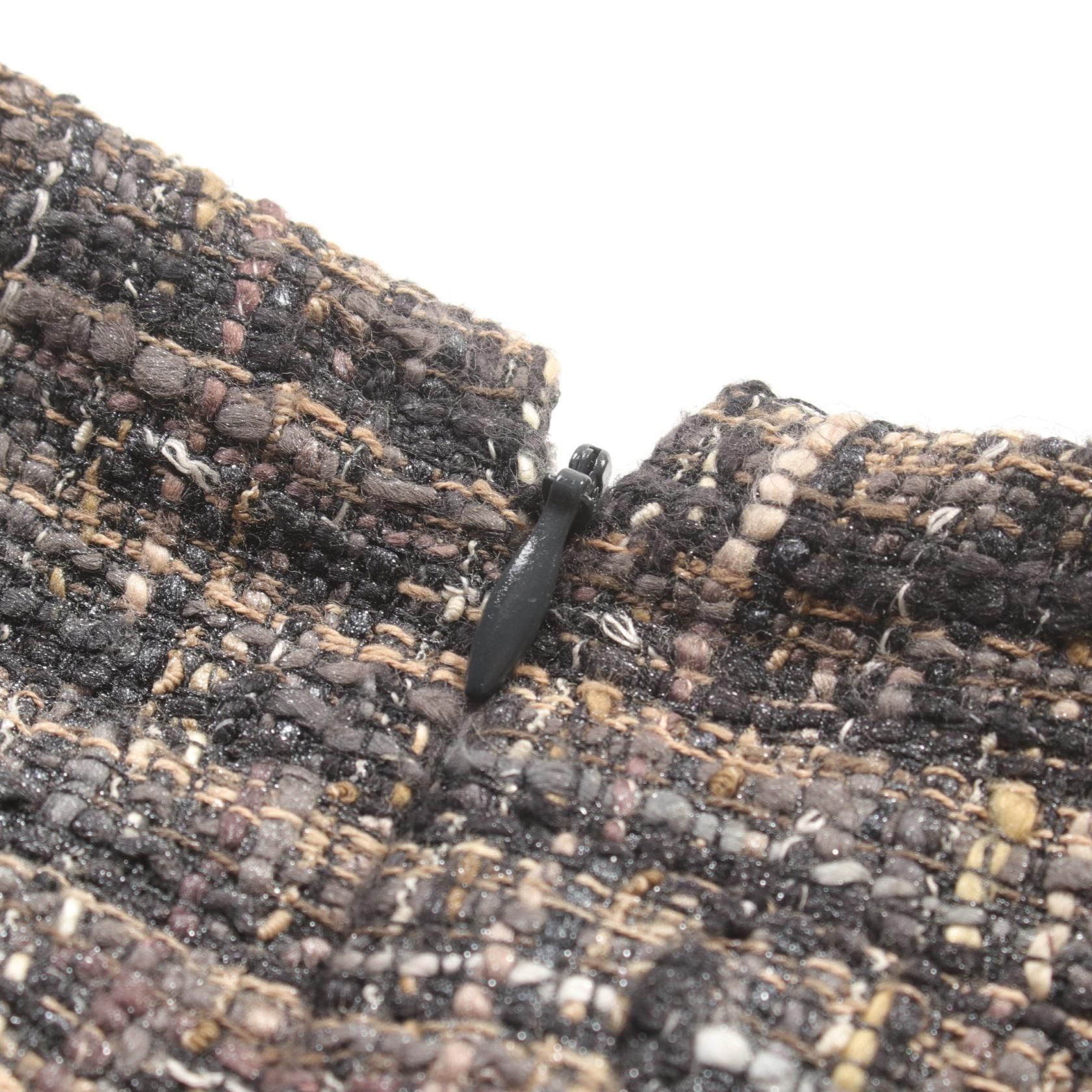 Chanel Gray Skirt Silk Wool Fabric P 26821v 17016