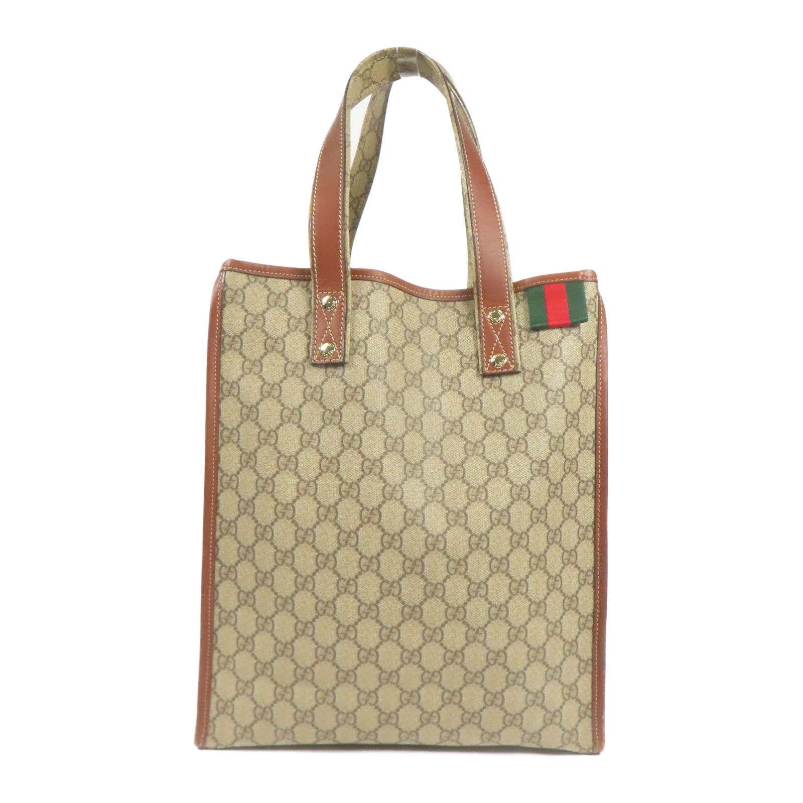 Gucci GG Plus Monogram Small Signature Web Loop Vertical Tote