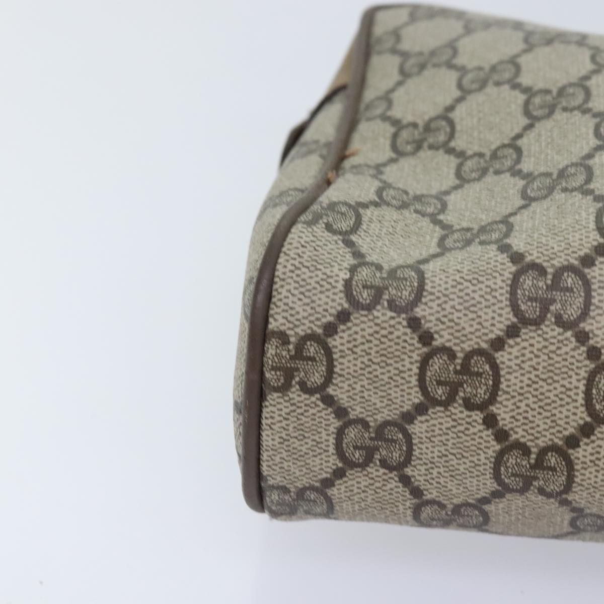 Gucci Gg Supreme Web Sherry Line Clutch Bag Pvc Beige Red 89 01 012 Auth