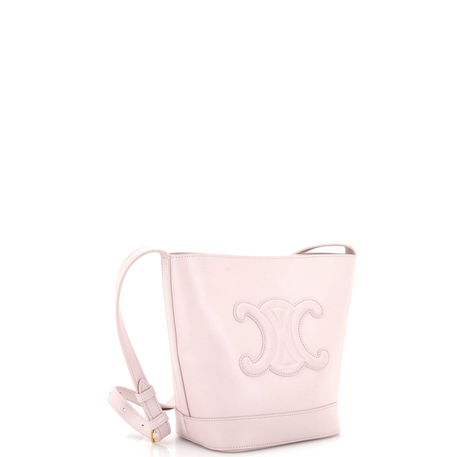 Celine Cuir Triomphe Bucket Bag Leather Small