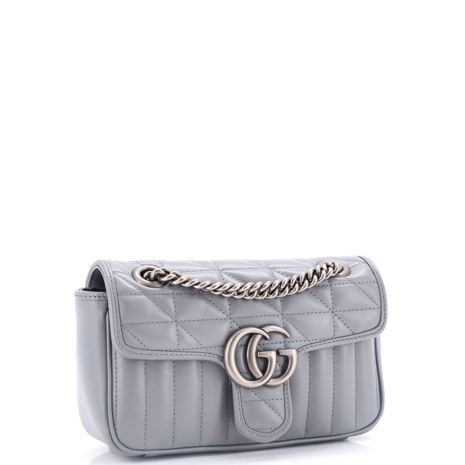 Gucci Calfskin Matelasse Aria Mini GG Marmont Shoulder Bag