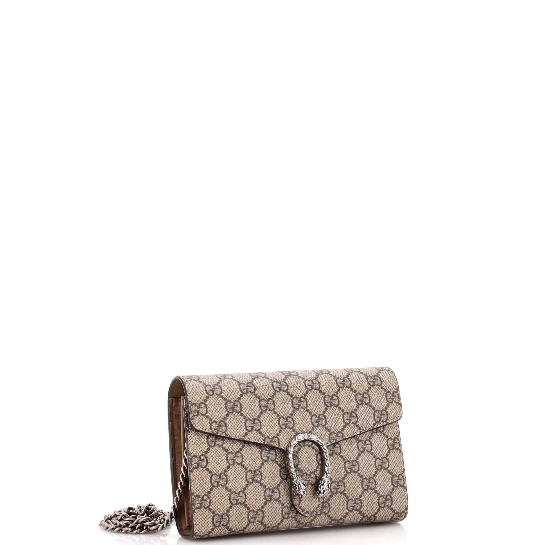Gucci Dionysus Chain Wallet Gg Coated Canvas Small