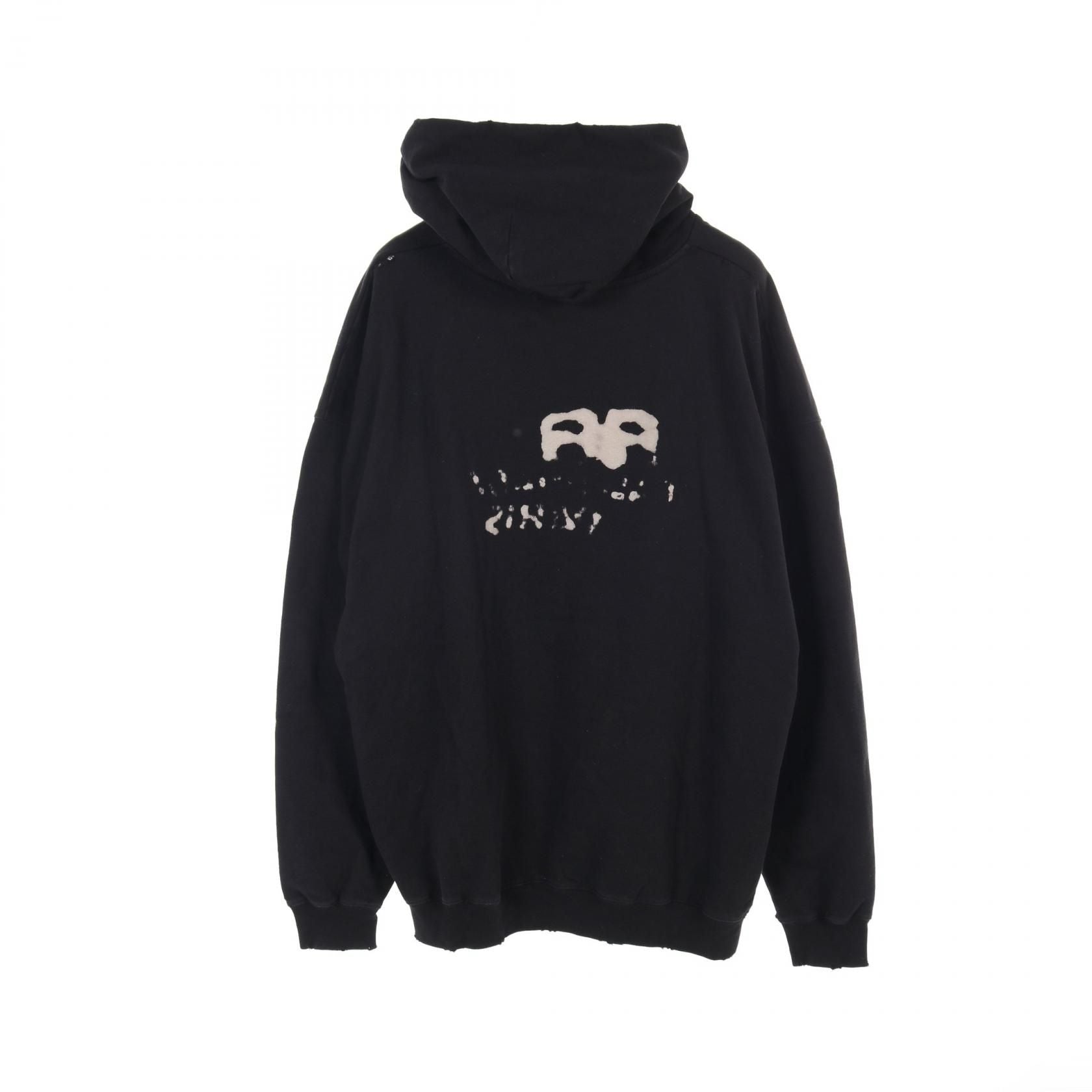 Balenciaga Hand-drawn Bb Icon Hoodie Xs 620973 Cotton Black Mens