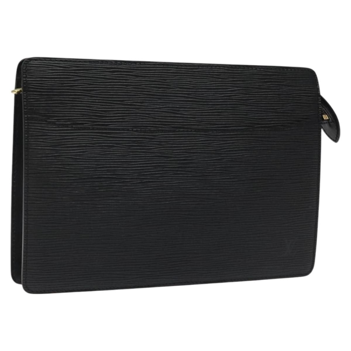 Louis Vuitton Epi Pochette Homme Clutch Bag Black Noir M 52522 Lv Auth